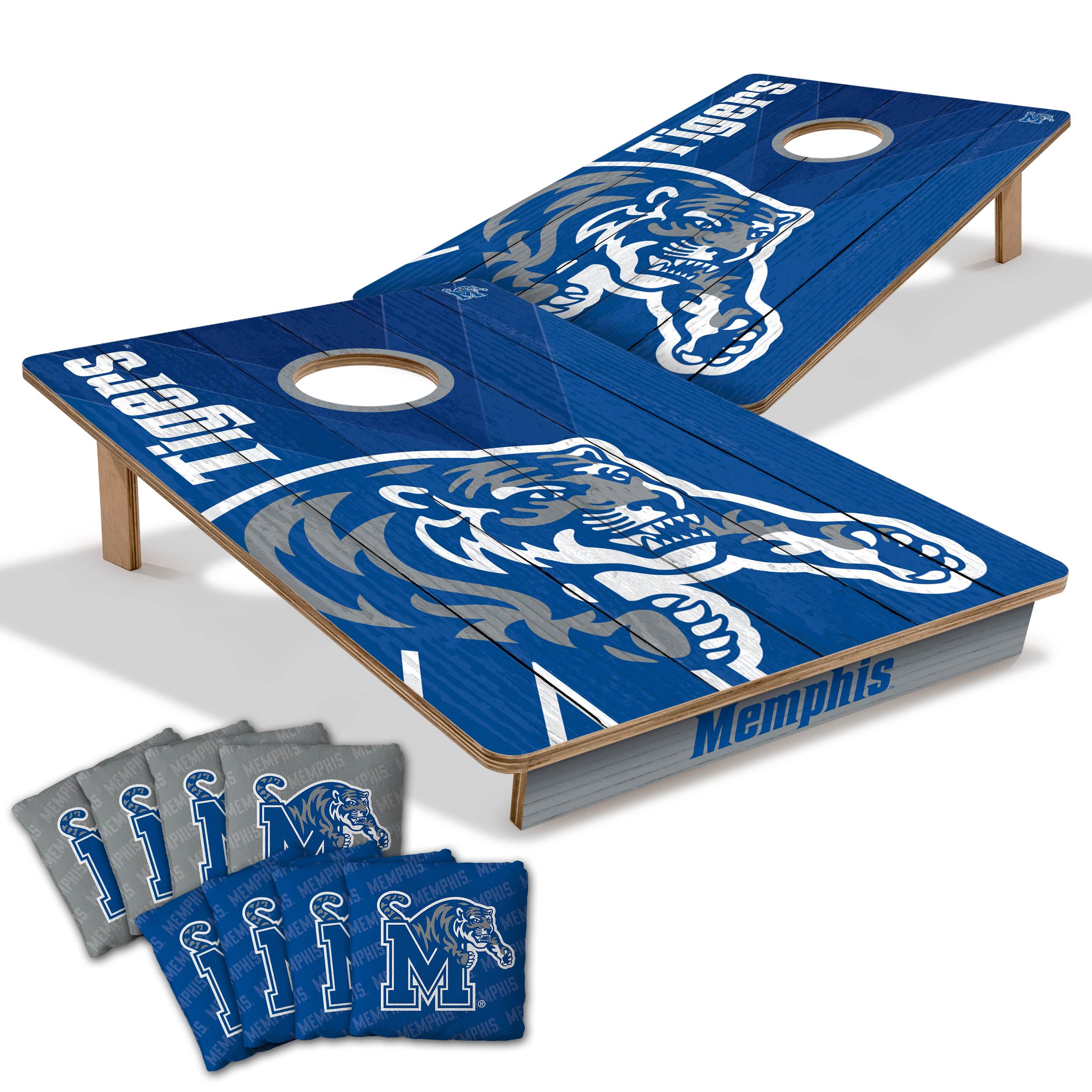 YouTheFan NCAA Memphis Tigers 2’ x 3’ Wood Cornhole Game with Logo Bags - Sports Collectibles, Sports Memorabilia, Sports Fan Shop, Sports Gifts