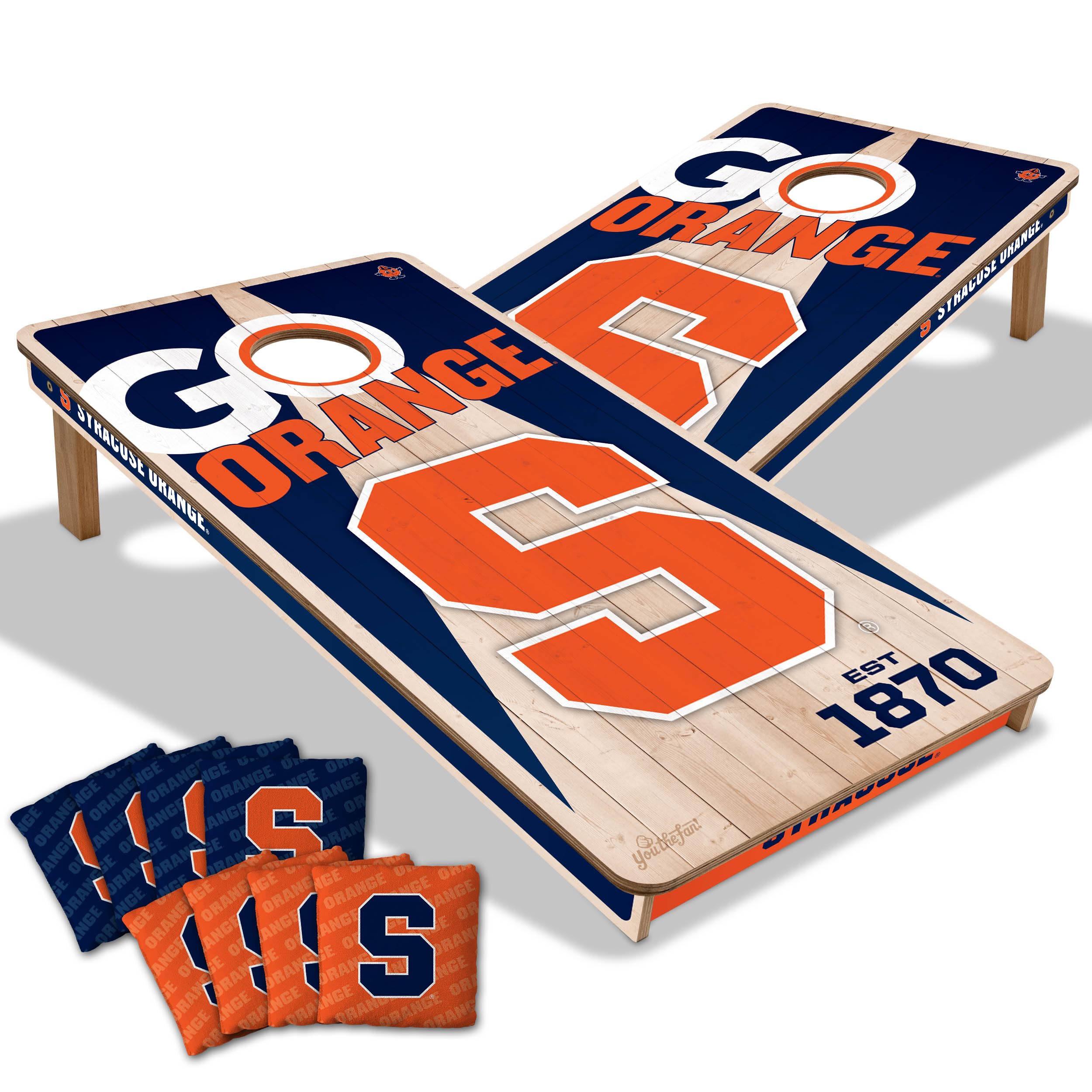 YouTheFan NCAA Syracuse Orange 2’ x 4’ Professional Wood Cornhole Game with Logo Bags - Sports Collectibles, Sports Memorabilia, Sports Fan Shop, Sports Gifts