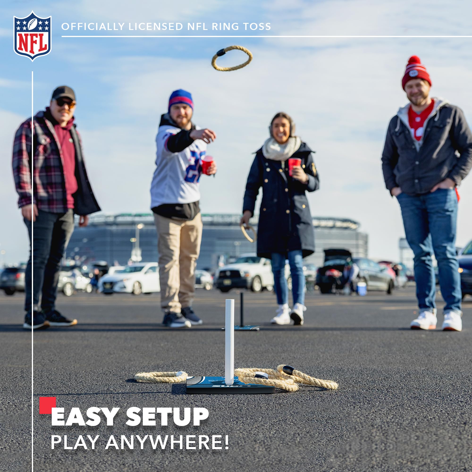 Wild Sports NFL Quoits Set with Direct Print HD Team Graphics – Tailgate Ring Toss Game – Great Gift for Any Football Fan! Ring Toss Family Outdoor Games for The Beach, BBQ, or Tailgate Party - Sports Collectibles, Sports Memorabilia, Sports Fan Shop, Sports Gifts