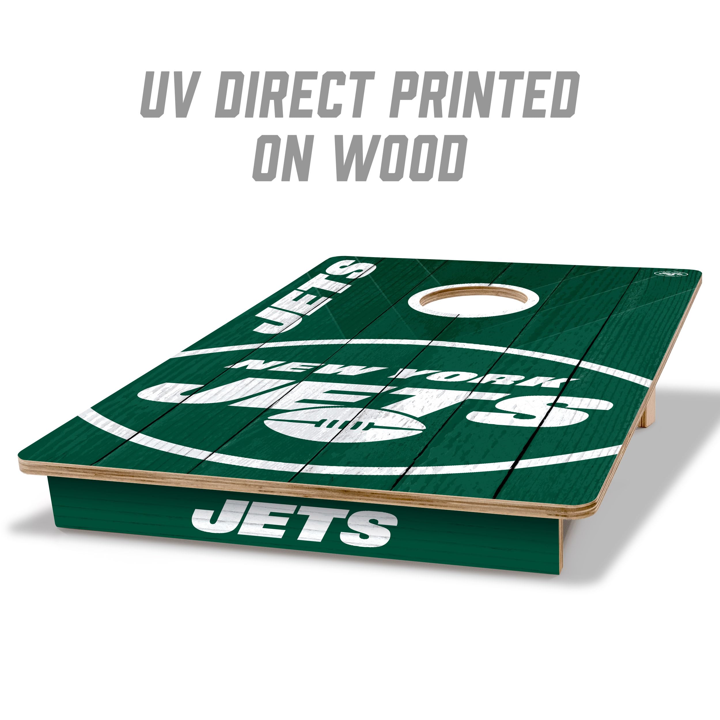 YouTheFan NFL New York Jets 2’ x 3’ Wood Cornhole Game with Logo Bags - Sports Collectibles, Sports Memorabilia, Sports Fan Shop, Sports Gifts