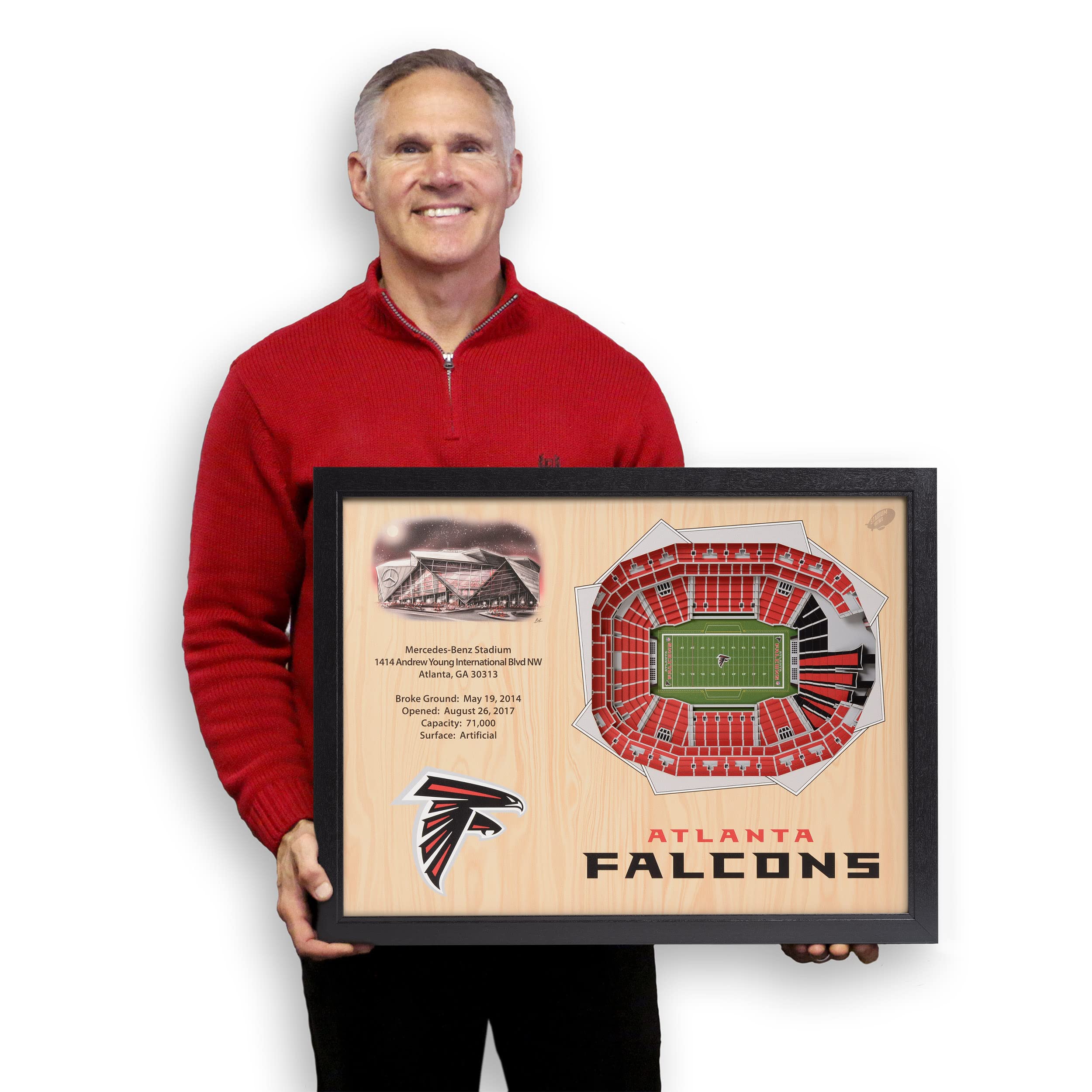 YouTheFan NFL Atlanta Falcons 25-Layer 3D Stadium Wall Art - Sports Collectibles, Sports Memorabilia, Sports Fan Shop, Sports Gifts