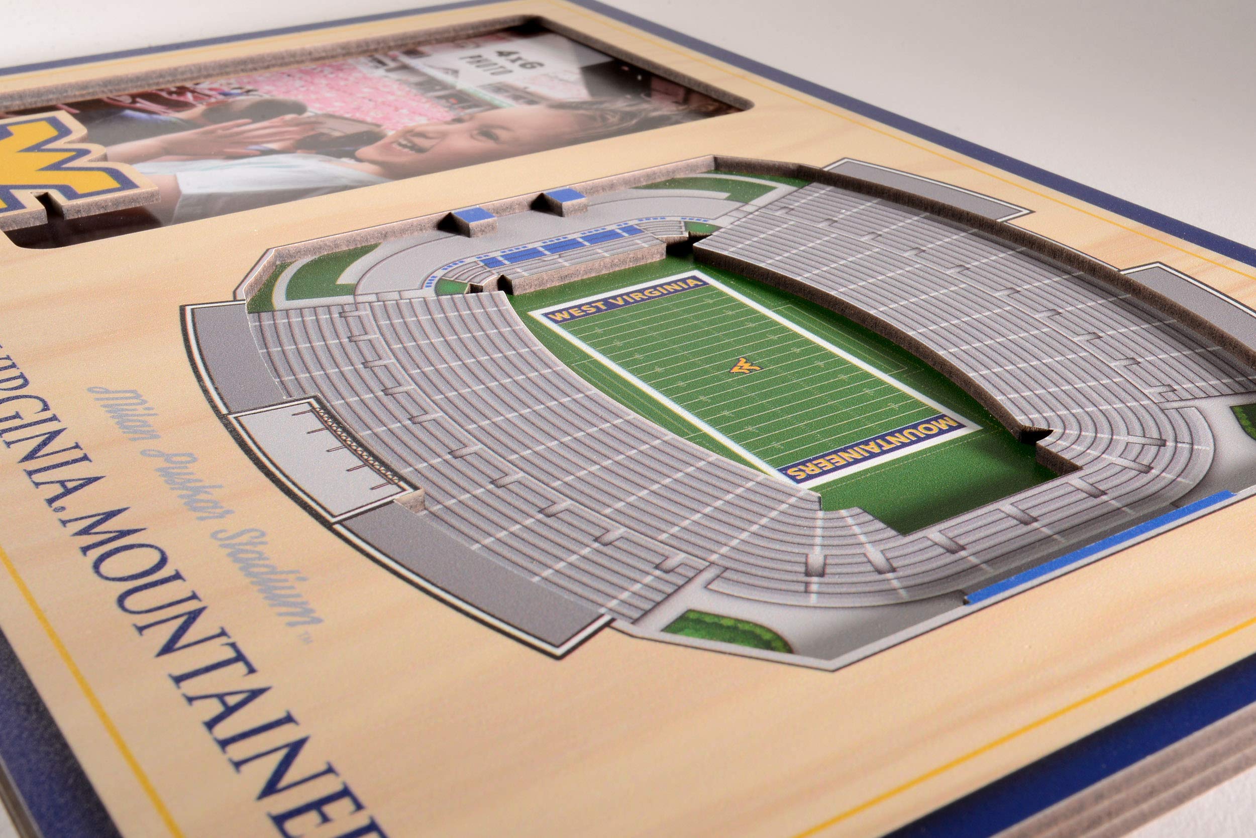 YouTheFan NCAA West Virginia Mountaineers 3D StadiumView Picture Frame - Milan Puskar Stadium, 12" x 8" - Sports Collectibles, Sports Memorabilia, Sports Fan Shop, Sports Gifts