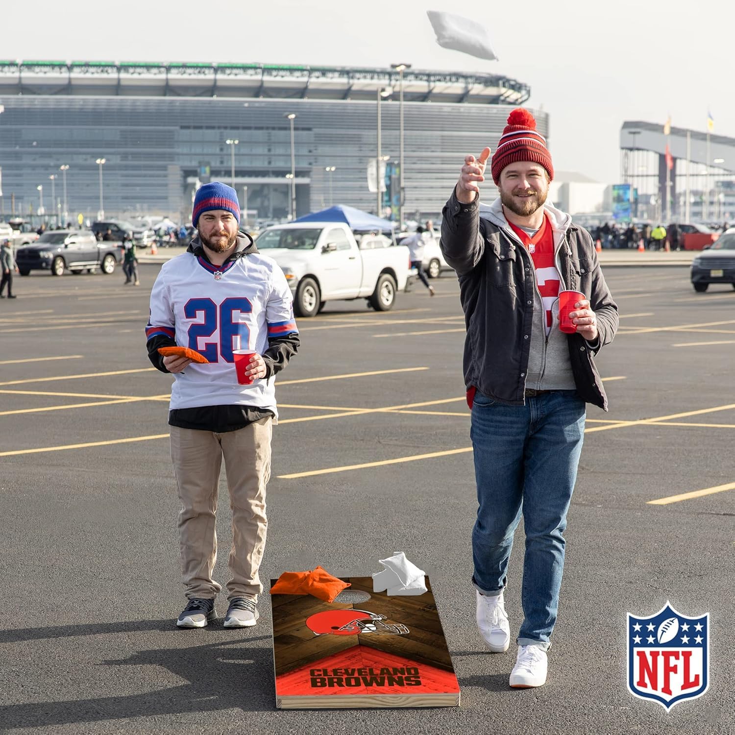 Wild Sports NFL Cleveland Browns 2' x 4' Regulation Size Solid Wood Cornhole Set with Direct Print HD Team Graphics - Sports Collectibles, Sports Memorabilia, Sports Fan Shop, Sports Gifts