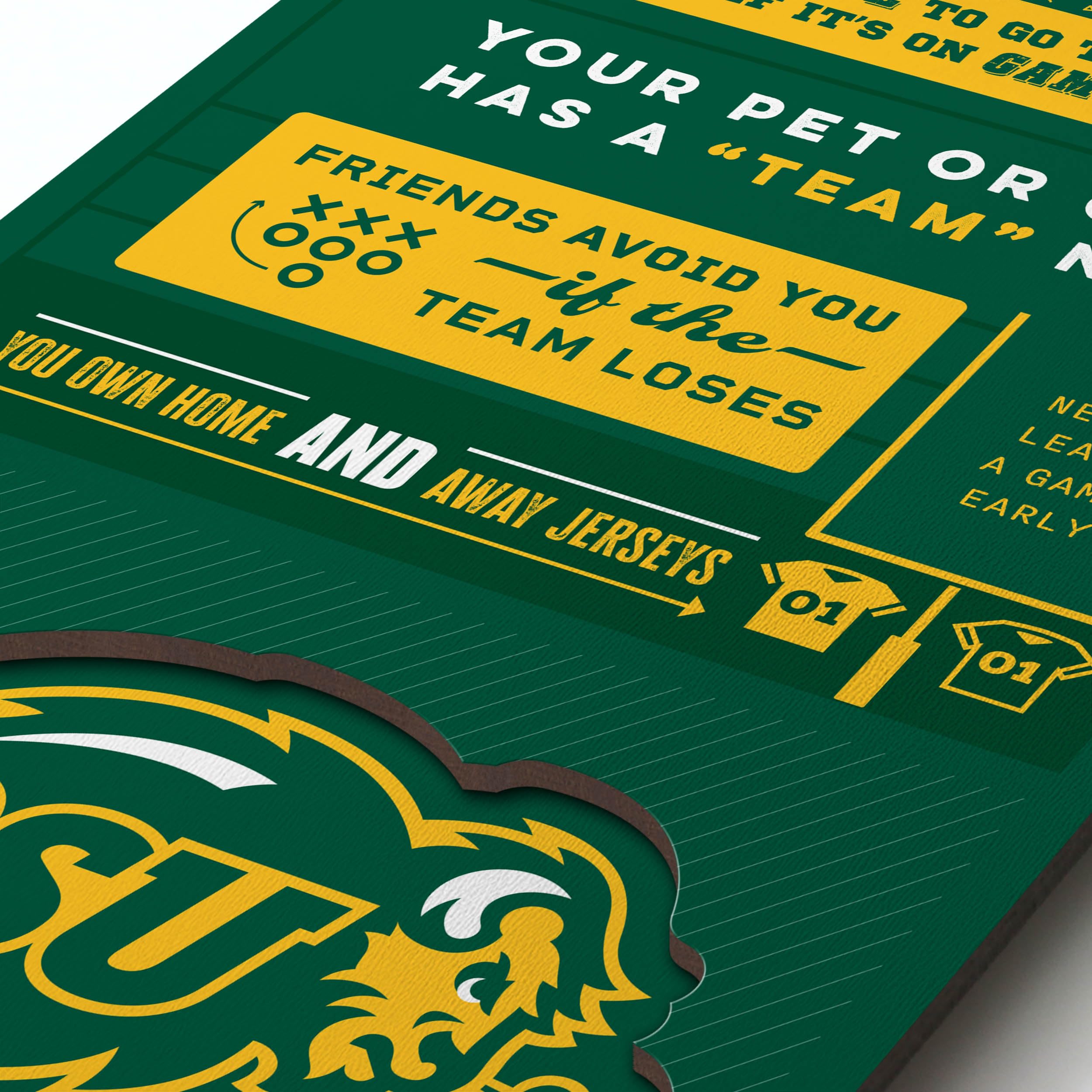 YouTheFan Officially-licensed NCAA North Dakota State Bison 6x19 Top 10 Signs Banner - humorous descriptions - fun sports fan phrases, original design, indoor team wall decor fan gift - Sports Collectibles, Sports Memorabilia, Sports Fan Shop, Sports Gifts