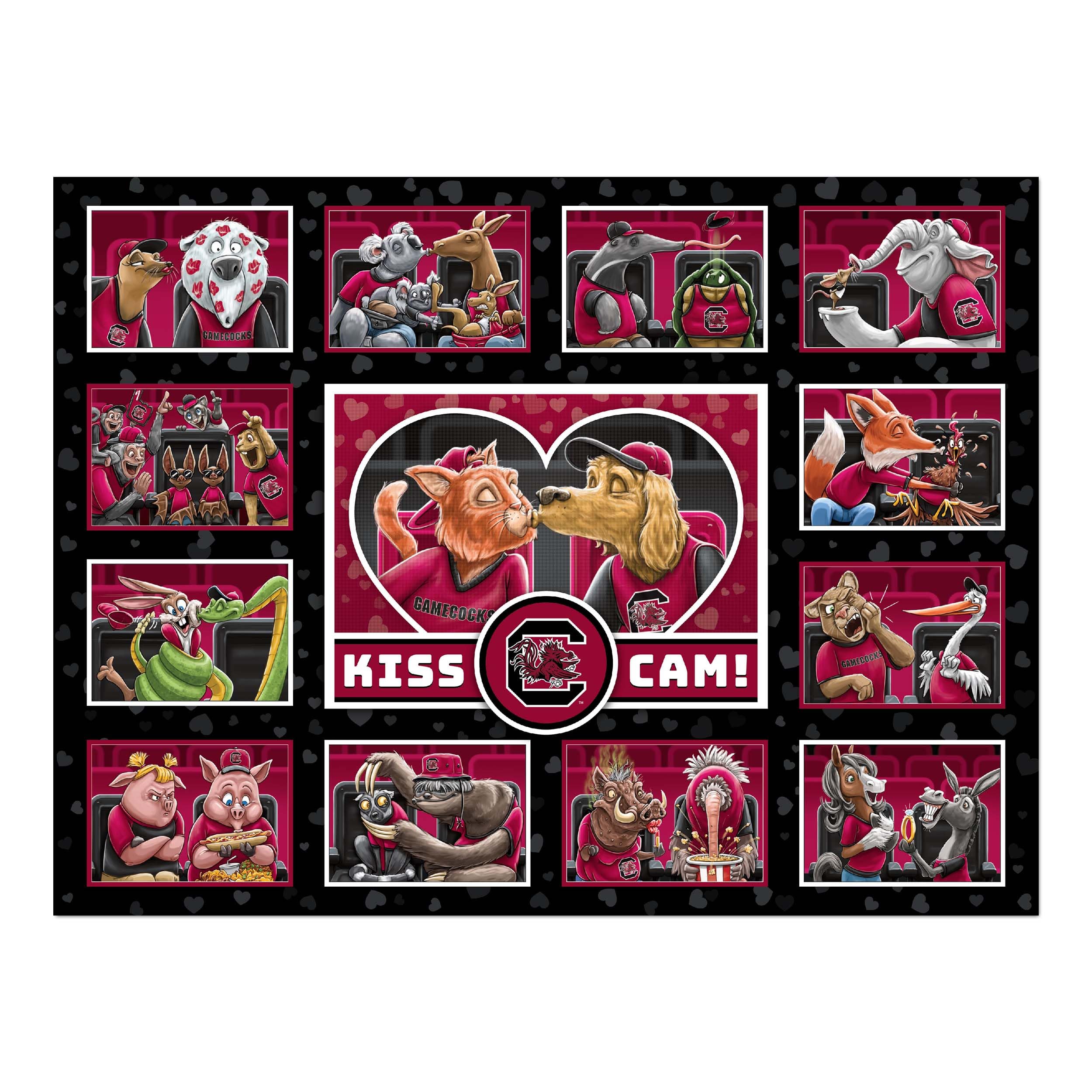 YouTheFan NCAA South Carolina Gamecocks Kiss Cam 500pc Puzzle - Sports Collectibles, Sports Memorabilia, Sports Fan Shop, Sports Gifts