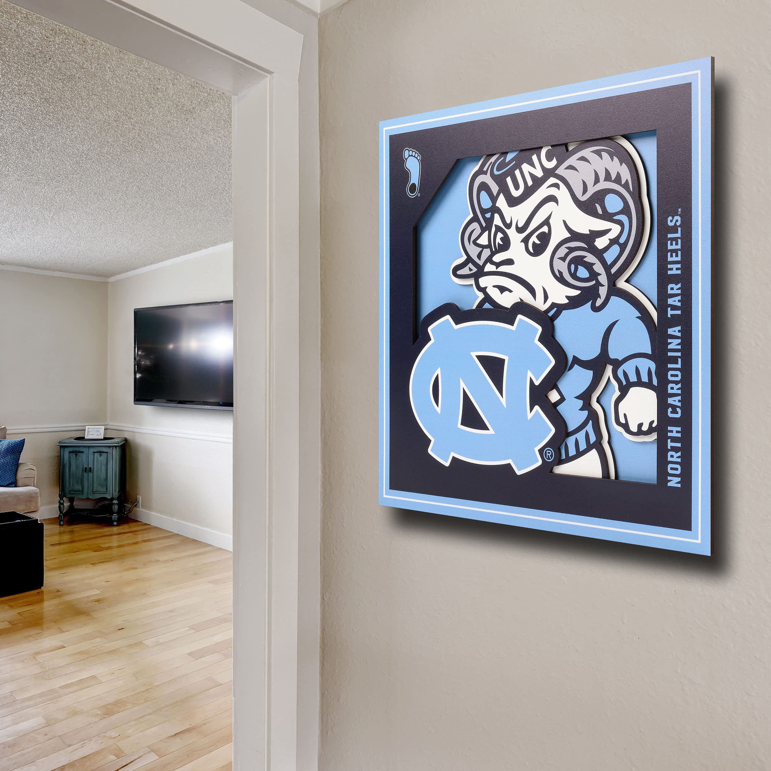 YouTheFan NCAA North Carolina Tar Heels 3D Logo Series Wall Art - 12x12 - Sports Collectibles, Sports Memorabilia, Sports Fan Shop, Sports Gifts