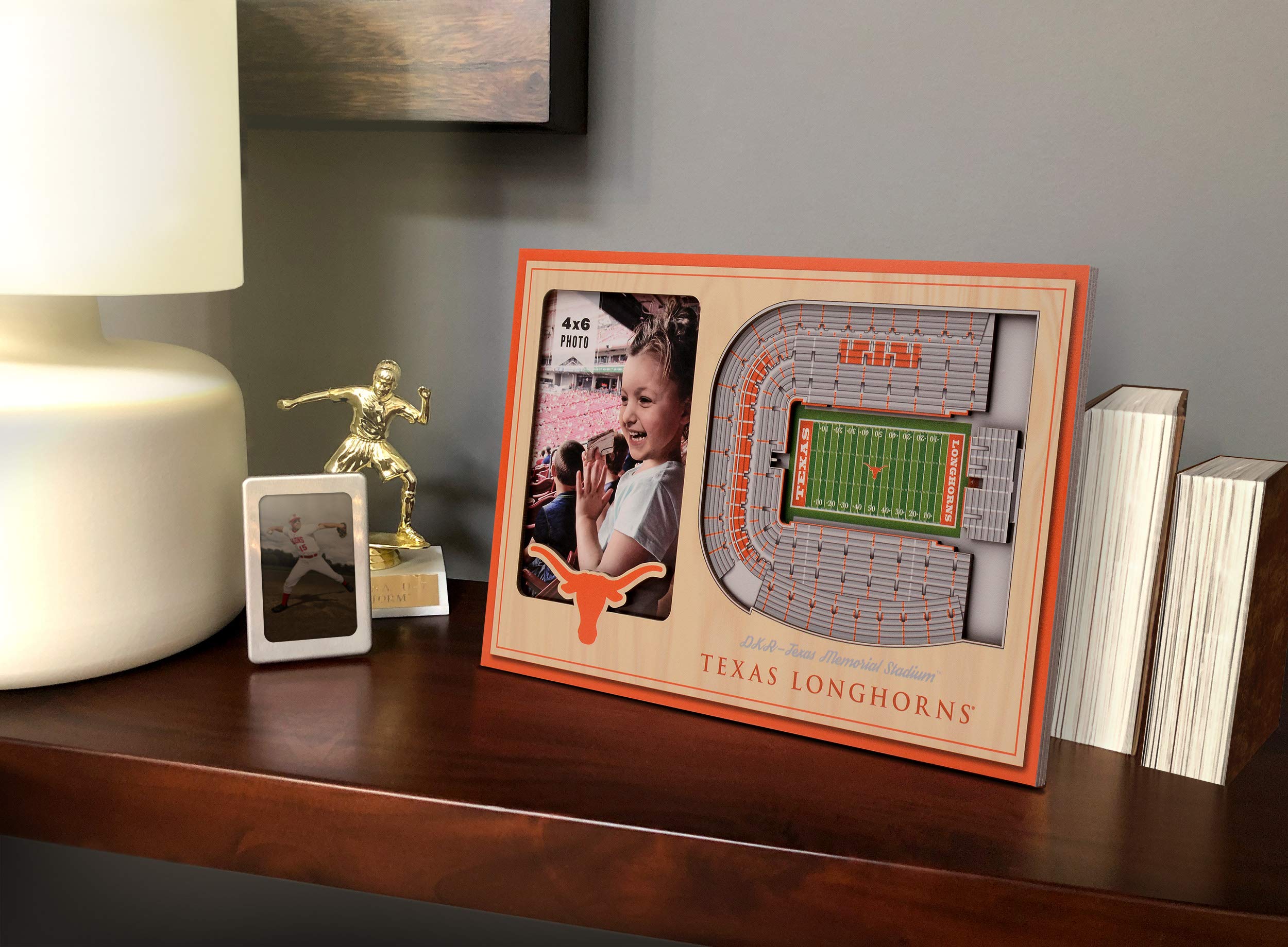 YouTheFan NCAA Texas Longhorns 3D StadiumView Picture Frame - Darrell K Royal–Texas Memorial Stadium, 12" x 8" - Sports Collectibles, Sports Memorabilia, Sports Fan Shop, Sports Gifts