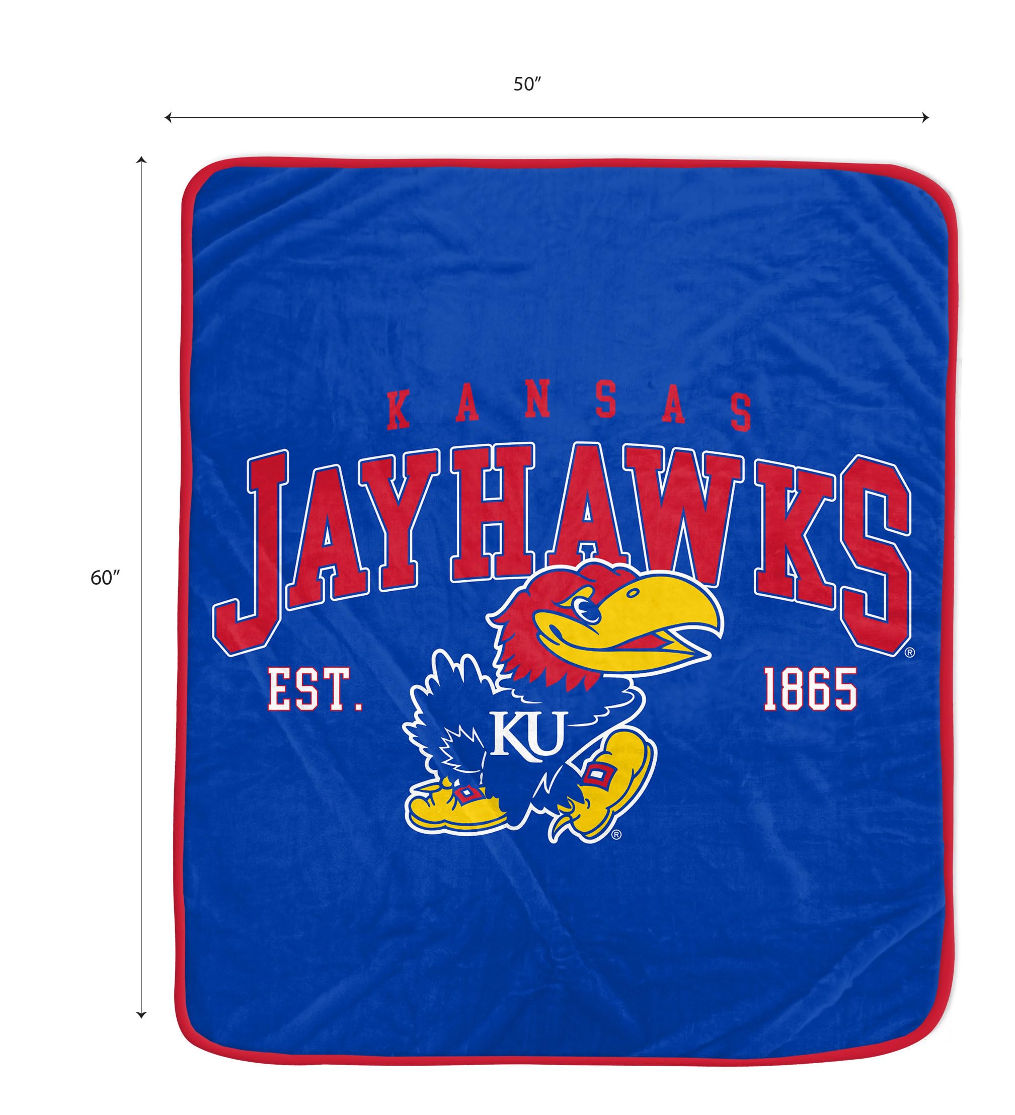 NCAA Kansas Jayhawks Vintage Arch Block Ultra Soft Blanket - Sports Gifts, Sports Memorabilia, Sports Collectibles, Fan Shop