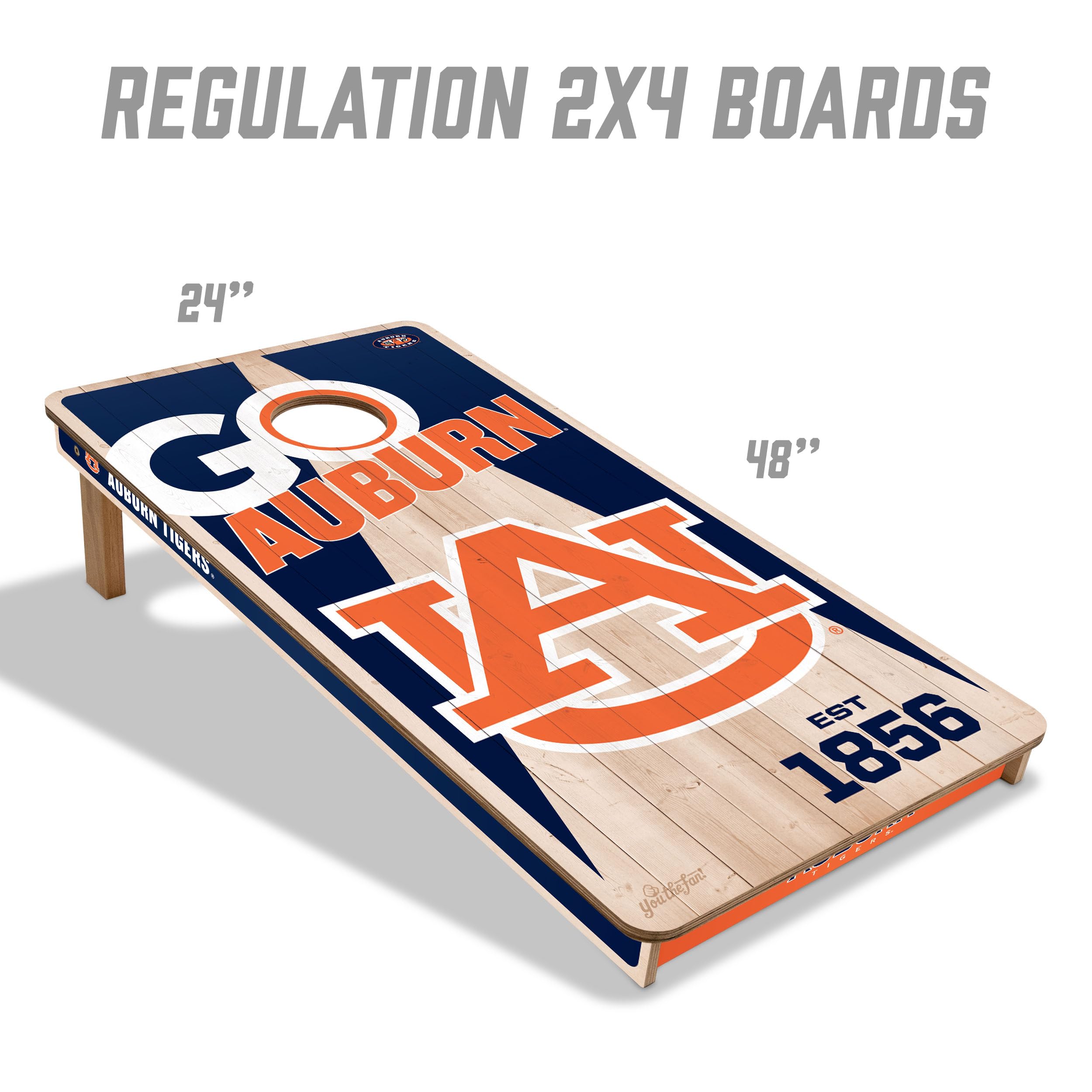 YouTheFan NCAA Auburn Tigers 2’ x 4’ Professional Wood Cornhole Game with Logo Bags - Sports Collectibles, Sports Memorabilia, Sports Fan Shop, Sports Gifts