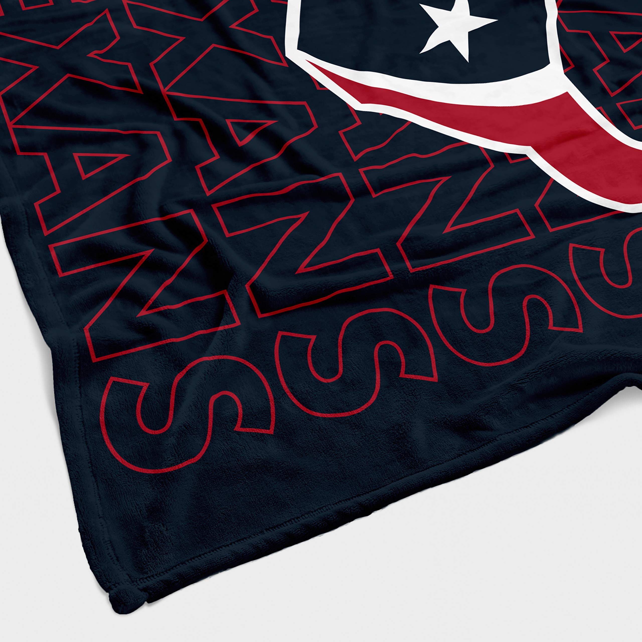 Pegasus Sports NFL Echo Team Wordmark Plush Blanket- Houston Texans, 60x70 - Sports Gifts, Sports Memorabilia, Sports Collectibles, Fan Shop