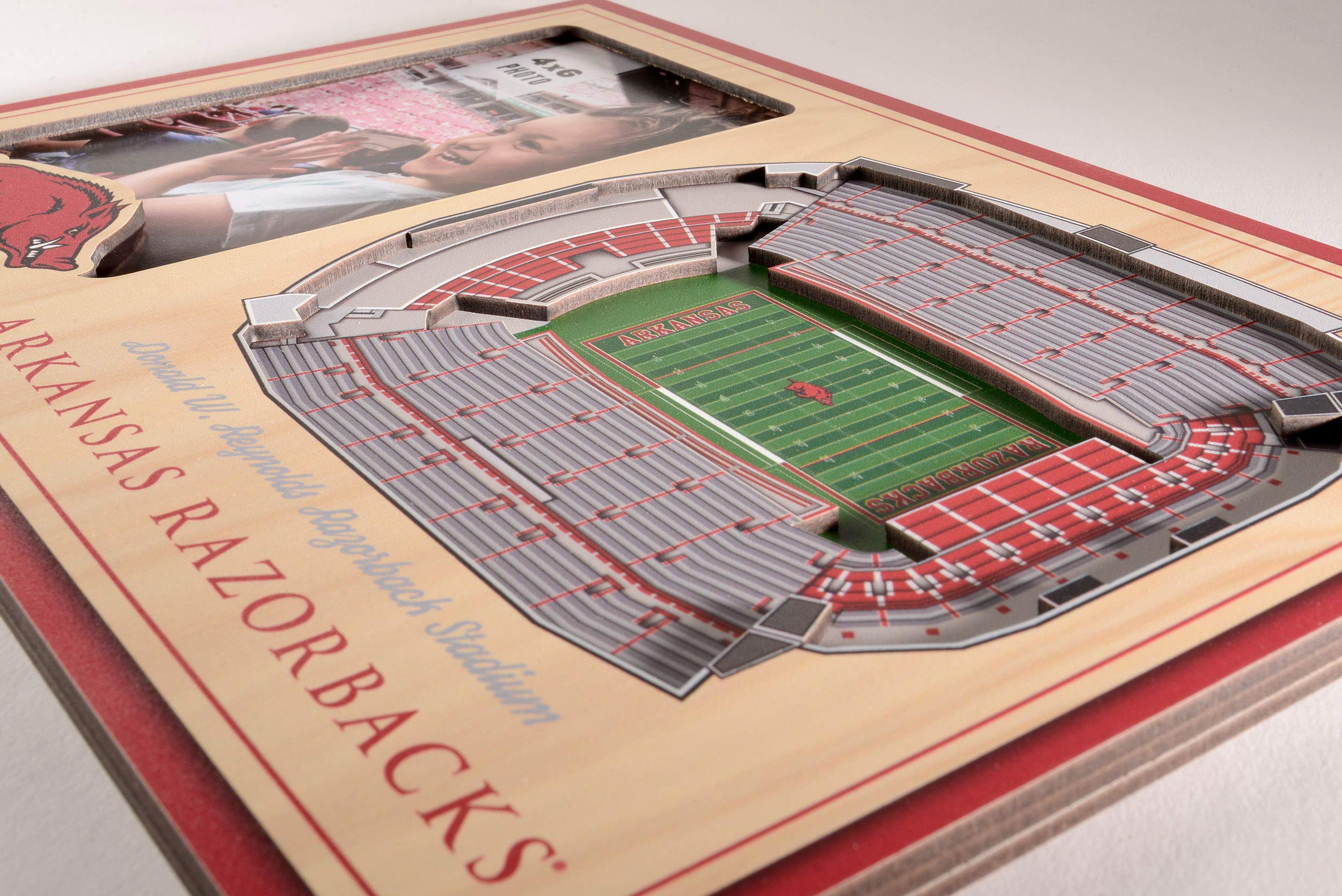 YouTheFan NCAA Arkansas Razorbacks 3D StadiumView Picture Frame - Donald W. Reynolds Razorback Stadium, 12" x 8" - Sports Collectibles, Sports Memorabilia, Sports Fan Shop, Sports Gifts
