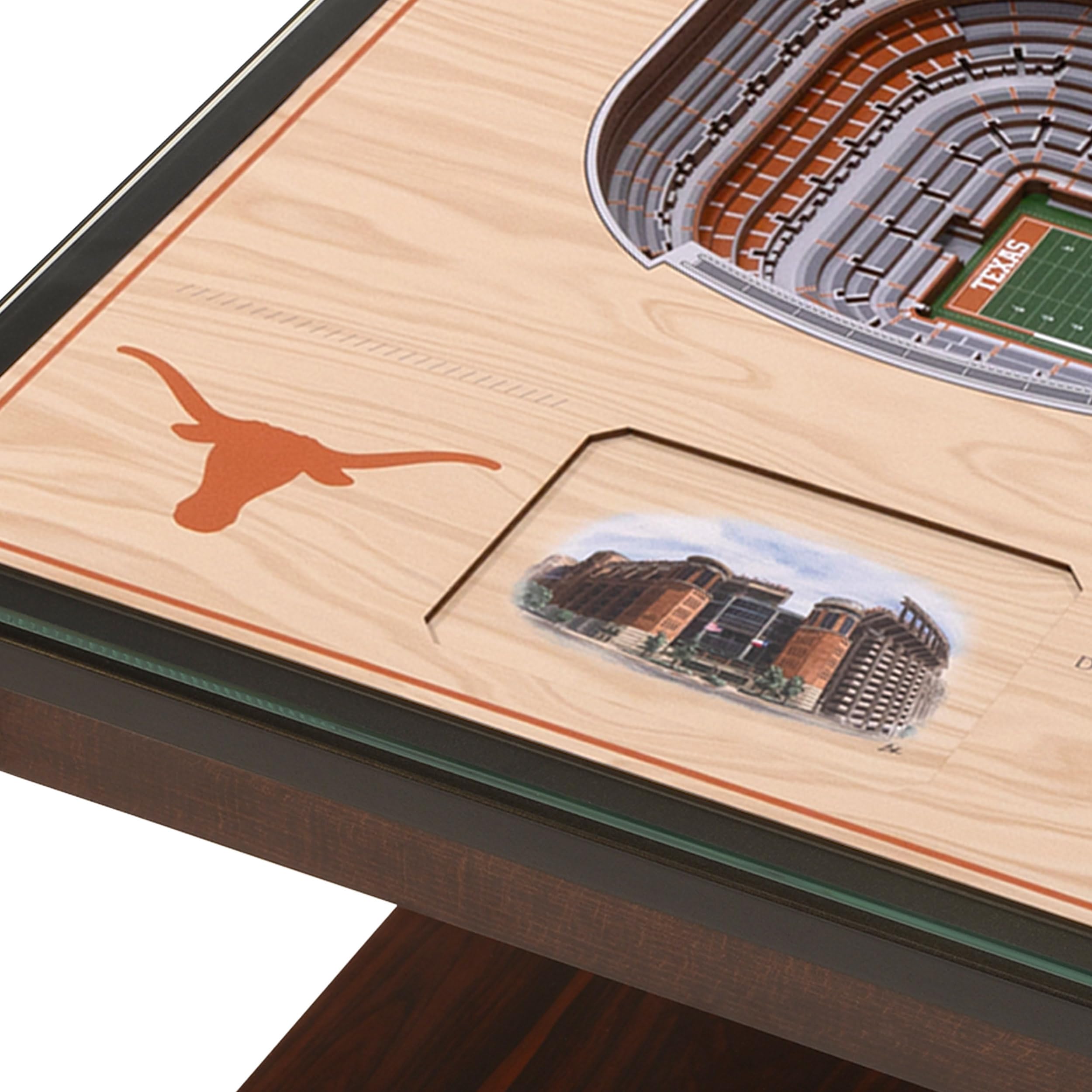 YouTheFan NCAA Texas Longhorns 25-Layer StadiumViews Lighted End Table - Darrell K Royal–Texas Memorial Stadium - Sports Collectibles, Sports Memorabilia, Sports Fan Shop, Sports Gifts