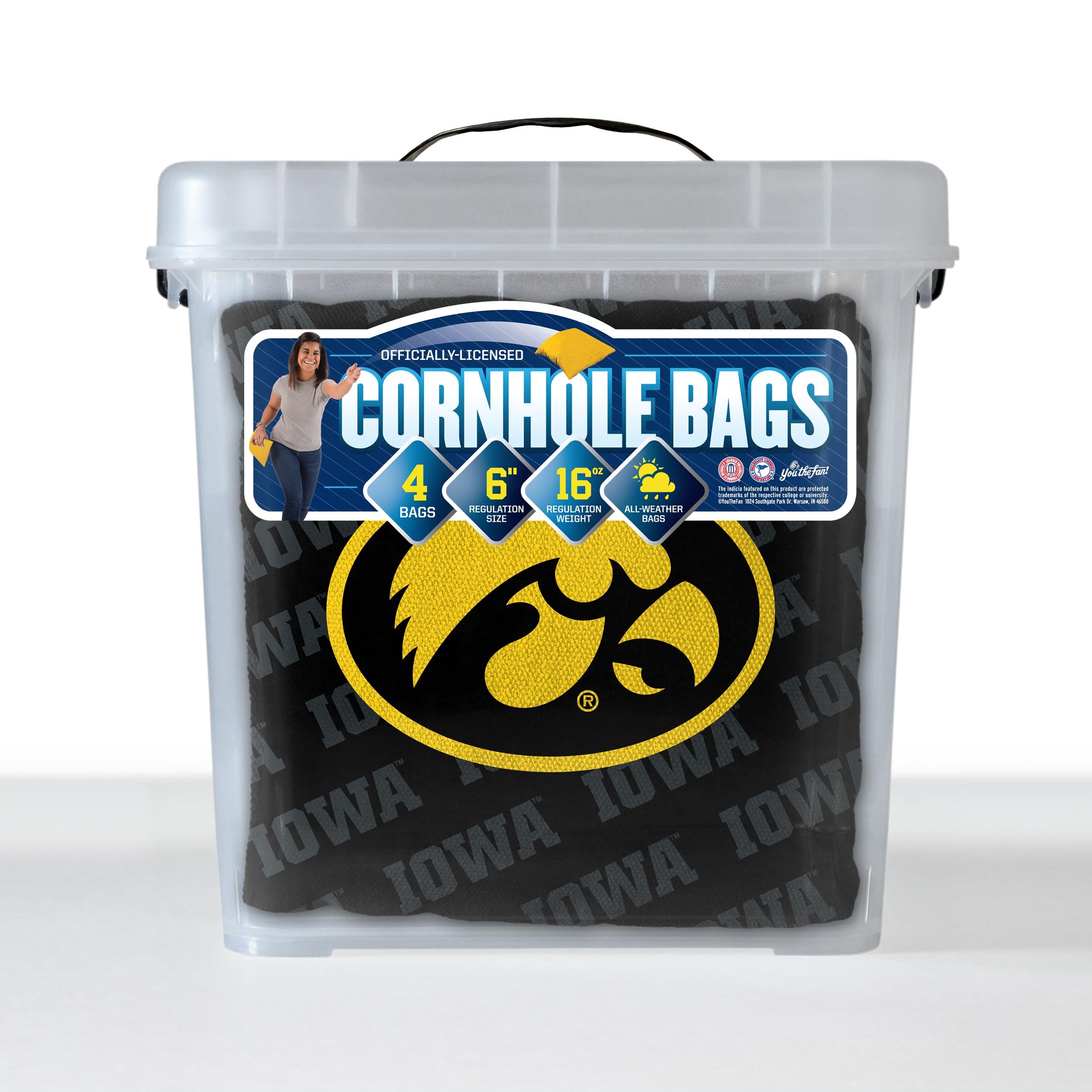 YouTheFan NCAA Iowa Hawkeyes Cornhole Bags - 4PK - Black - Sports Collectibles, Sports Memorabilia, Sports Fan Shop, Sports Gifts