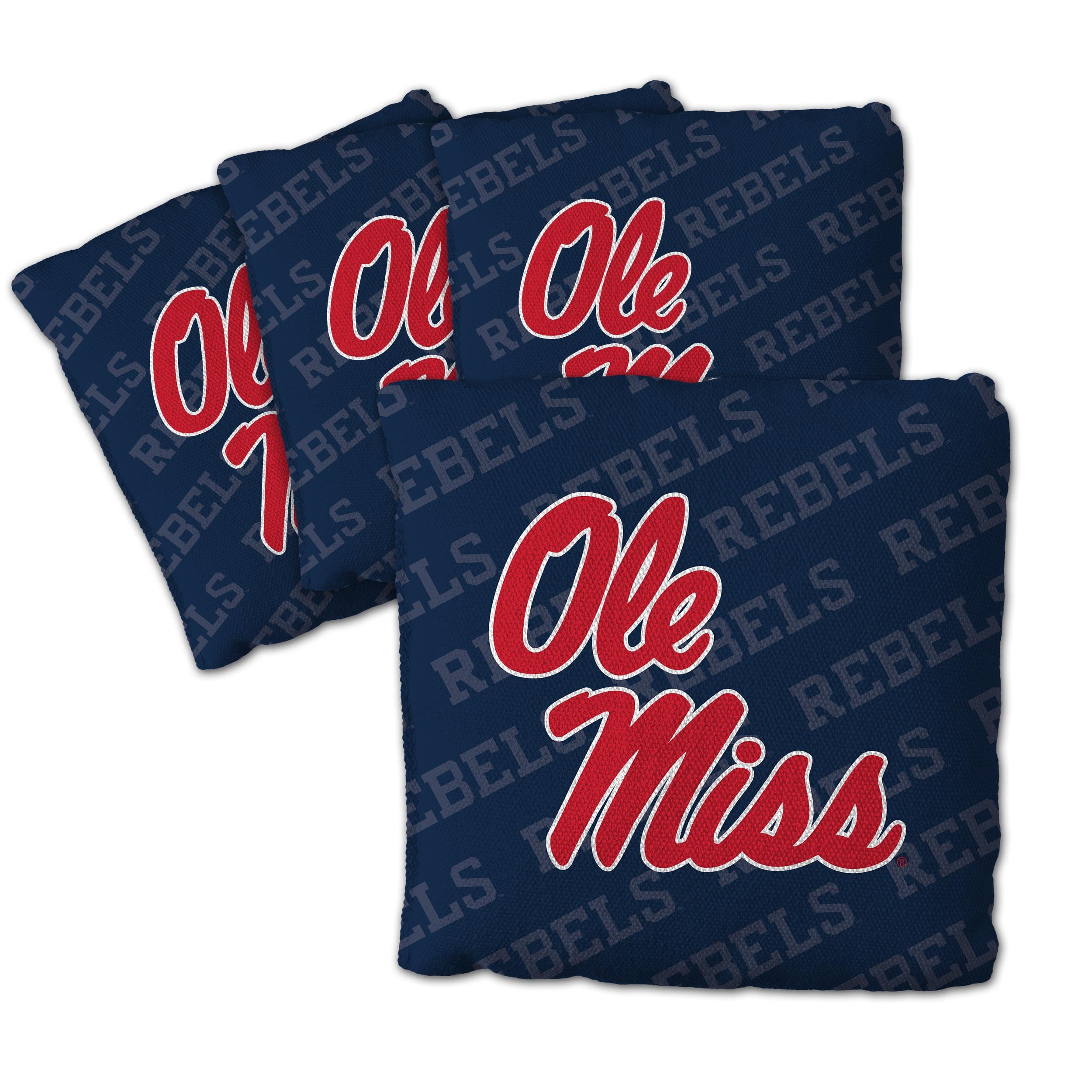 YouTheFan NCAA Mississippi Rebels Cornhole Bags - 4PK - Blue - Sports Collectibles, Sports Memorabilia, Sports Fan Shop, Sports Gifts