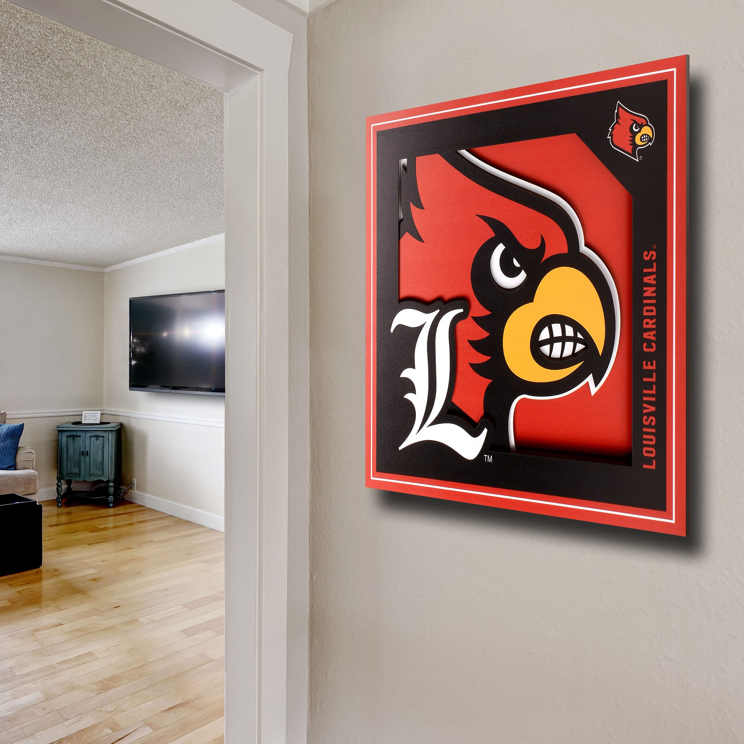 YouTheFan NCAA Louisville Cardinals 3D Logo Series Wall Art - 12x12 - Sports Collectibles, Sports Memorabilia, Sports Fan Shop, Sports Gifts