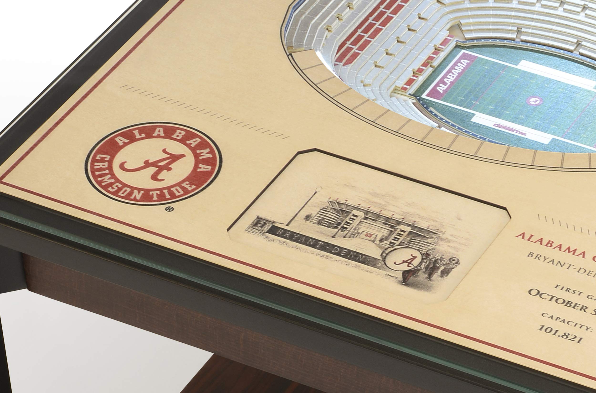 YouTheFan NCAA Alabama Crimson Tide 25-Layer StadiumViews Lighted End Table - Bryant-Denny Stadium - Sports Collectibles, Sports Memorabilia, Sports Fan Shop, Sports Gifts