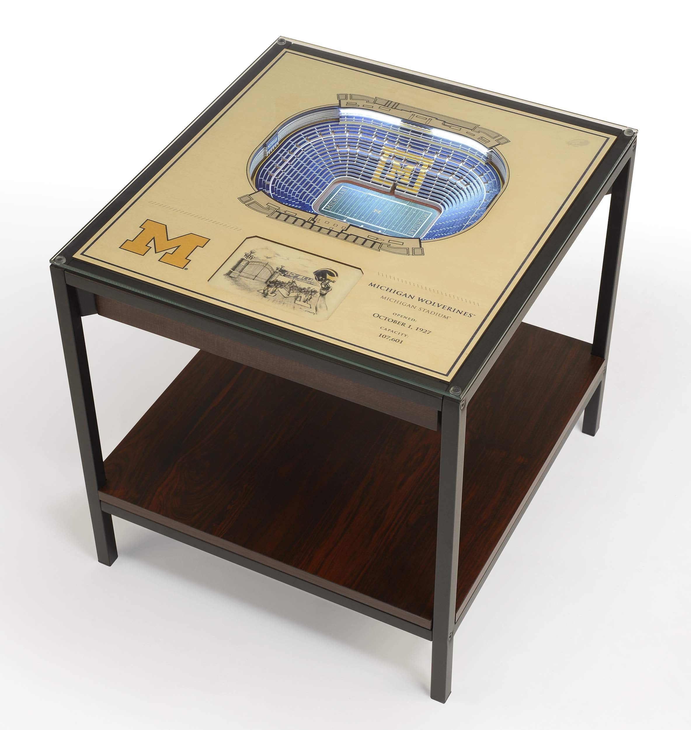 YouTheFan NCAA Michigan Wolverines 25-Layer StadiumViews Lighted End Table - Michigan Stadium - Sports Collectibles, Sports Memorabilia, Sports Fan Shop, Sports Gifts