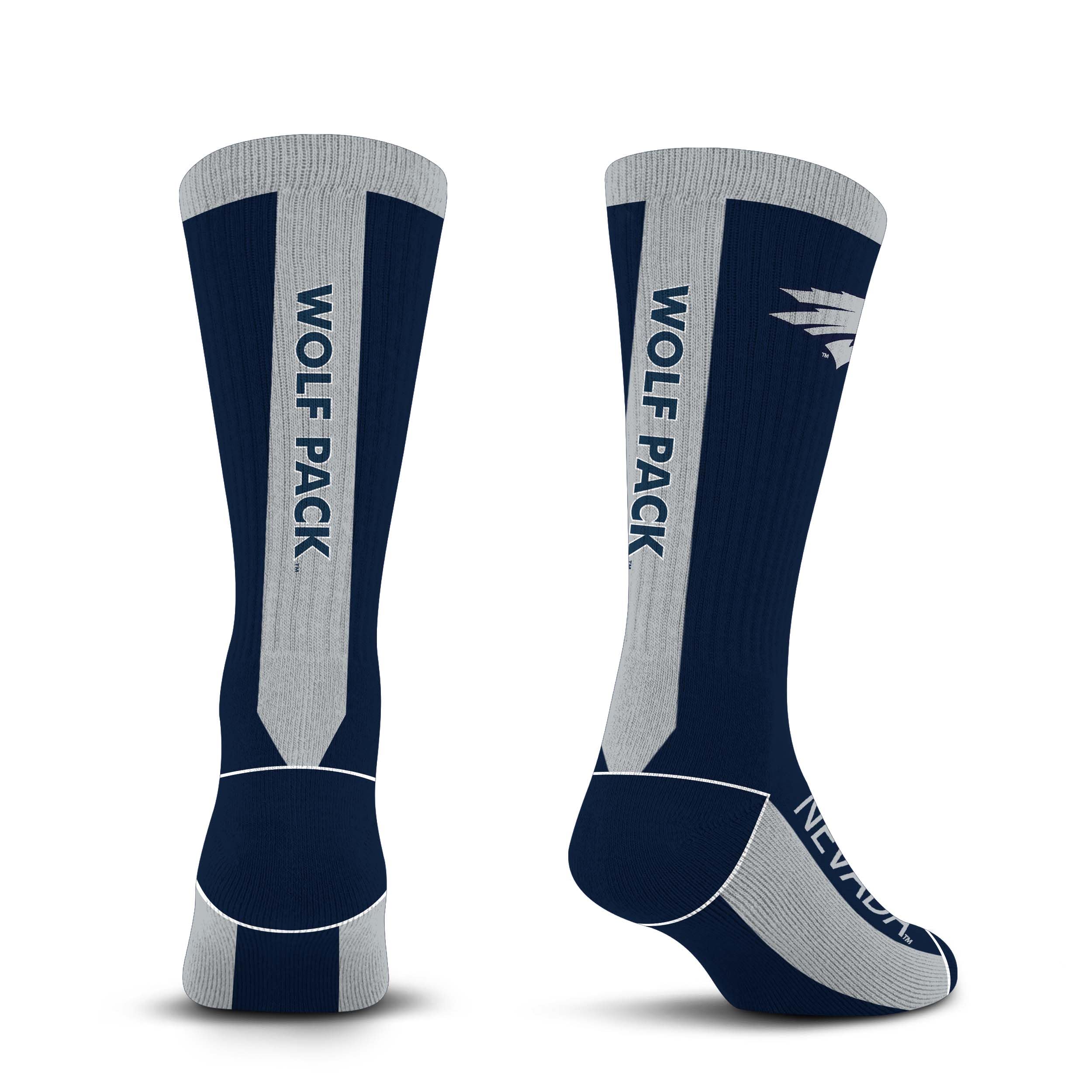 For Bare Feet NCAA NEVADA WOLF PACK MVP Crew Sock Team Color Large - Sports Gifts, Sports Memorabilia, Sports Collectibles, Fan Shop
