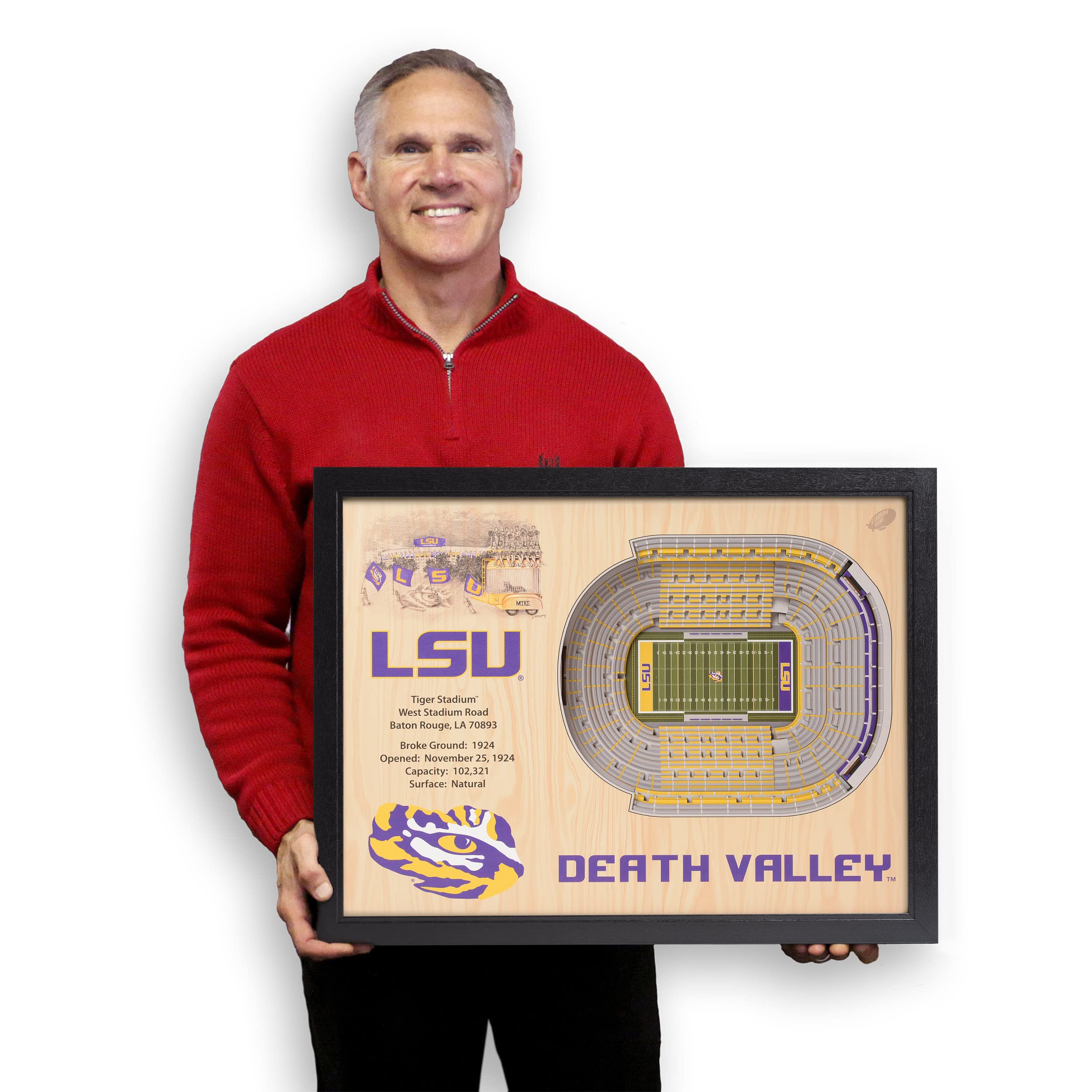 YouTheFan NCAA LSU Tigers 25-Layer Stadiumviews 3D Wall Art , 25.5" x 19.5" x 3.5" Brown - Sports Collectibles, Sports Memorabilia, Sports Fan Shop, Sports Gifts