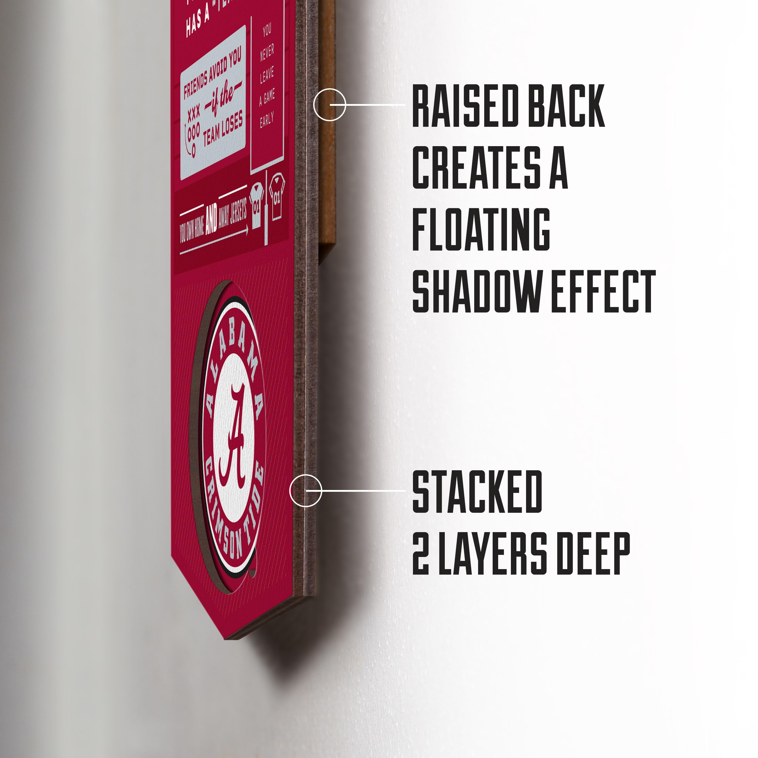 YouTheFan Officially-licensed NCAA Alabama Crimson Tide 6x19 Top 10 Signs Banner - humorous descriptions - fun sports fan phrases, original design, indoor team wall decor fan gift - Sports Collectibles, Sports Memorabilia, Sports Fan Shop, Sports Gifts