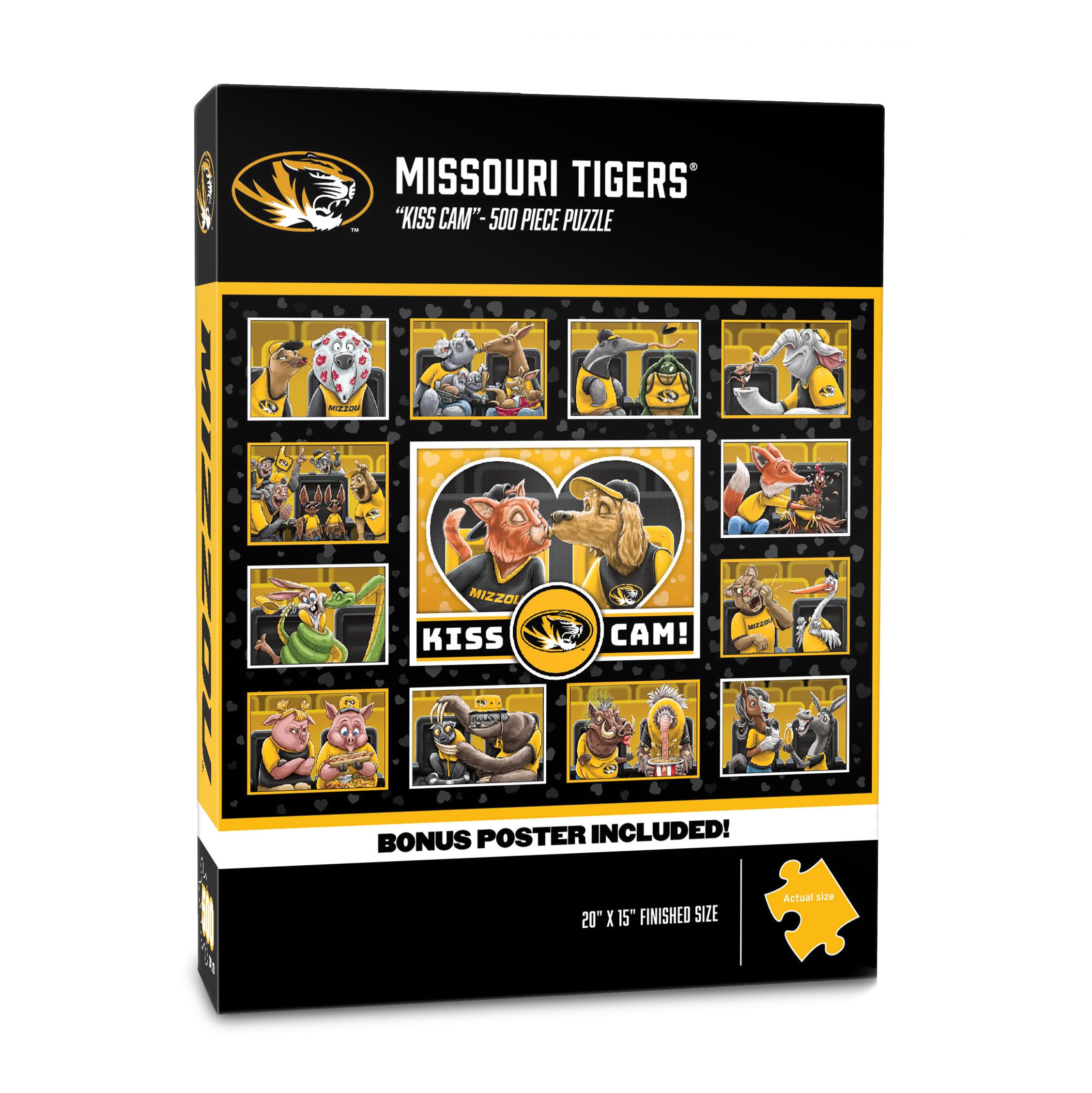 YouTheFan NCAA Missouri Tigers Kiss Cam 500pc Puzzle - Sports Gifts, Sports Memorabilia, Sports Collectibles, Fan Shop
