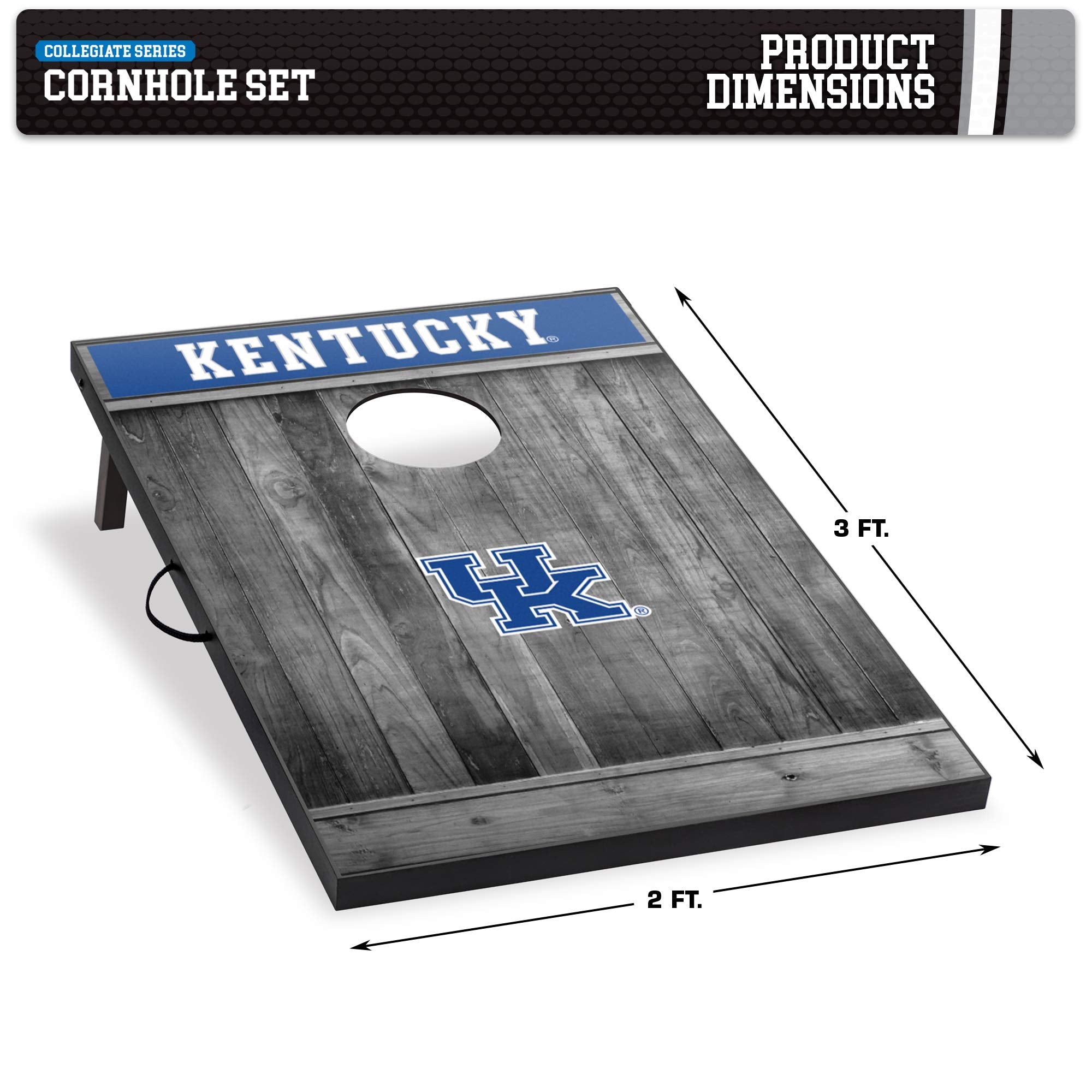 Wild Sports 2'x3' MDF Wood NCAA College Kentucky Wildcats Cornhole Set - Sports Collectibles, Sports Memorabilia, Sports Fan Shop, Sports Gifts