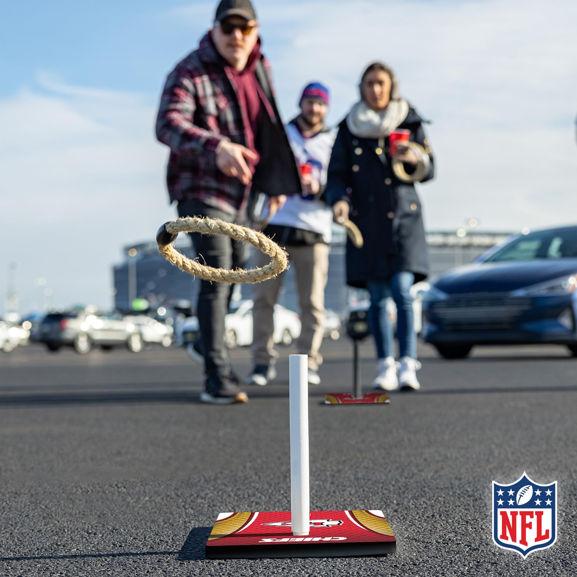 Wild Sports NFL Quoits Set with Direct Print HD Team Graphics – Tailgate Ring Toss Game – Great Gift for Any Football Fan! Ring Toss Family Outdoor Games for The Beach, BBQ, or Tailgate Party - Sports Collectibles, Sports Memorabilia, Sports Fan Shop, Sports Gifts