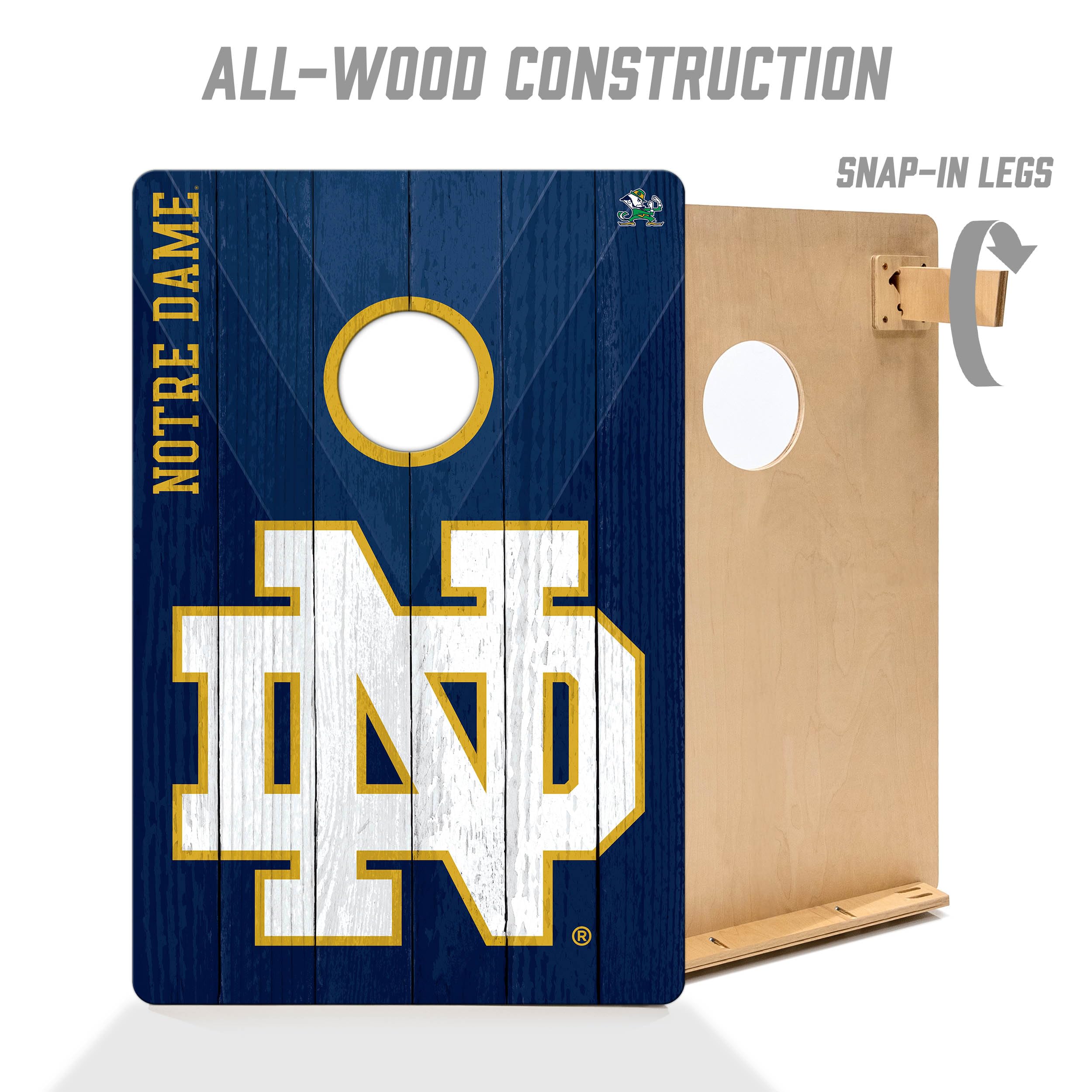 YouTheFan NCAA Notre Dame Fighting Irish 2’ x 3’ Wood Cornhole Game with Logo Bags - Sports Collectibles, Sports Memorabilia, Sports Fan Shop, Sports Gifts