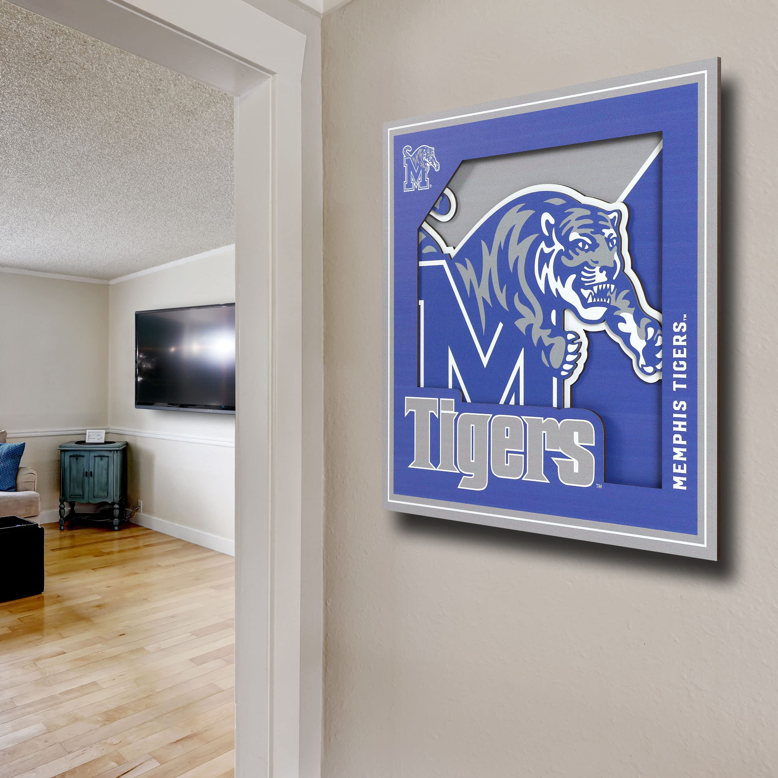 YouTheFan NCAA Memphis Tigers 3D Logo Series Wall Art - 12x12 - Sports Collectibles, Sports Memorabilia, Sports Fan Shop, Sports Gifts