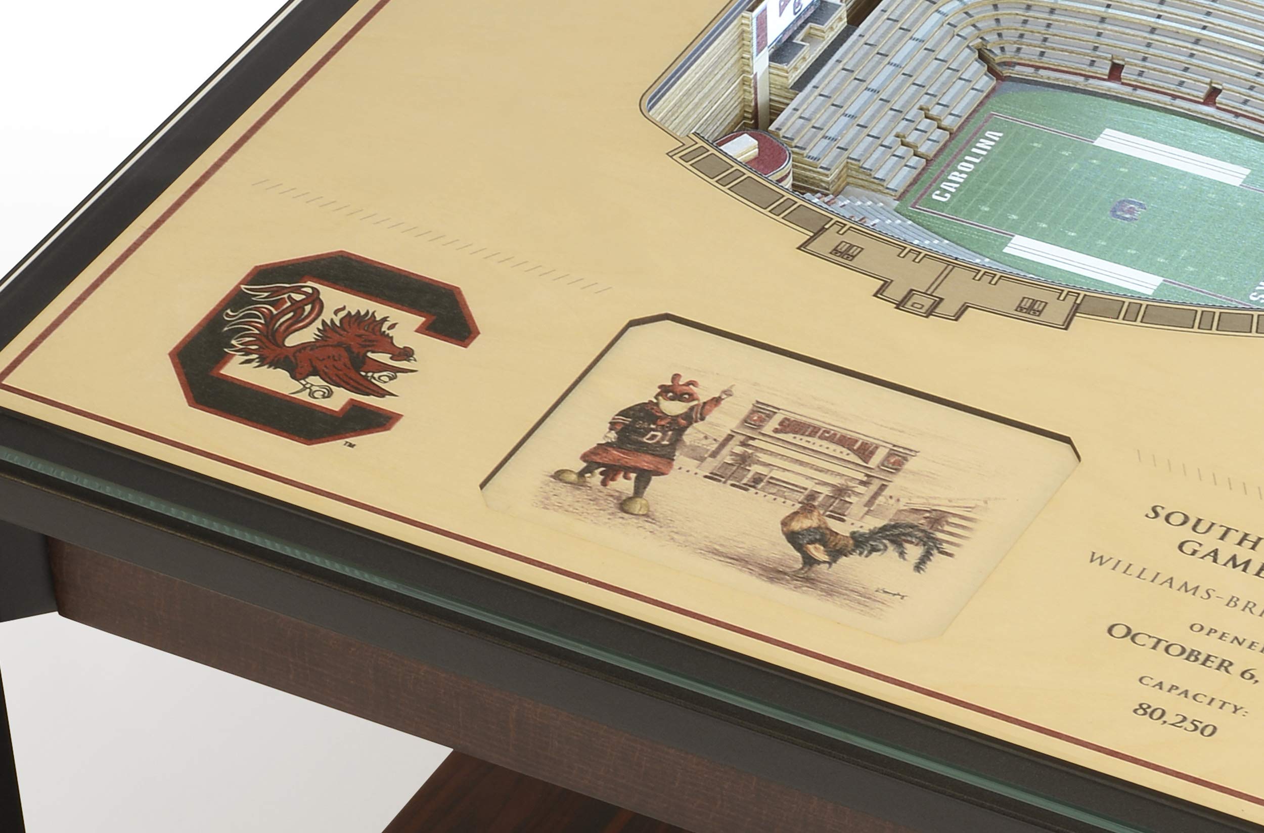YouTheFan NCAA South Carolina Gamecocks 25-Layer StadiumViews End Table - Williams-Brice Stadium - Sports Collectibles, Sports Memorabilia, Sports Fan Shop, Sports Gifts