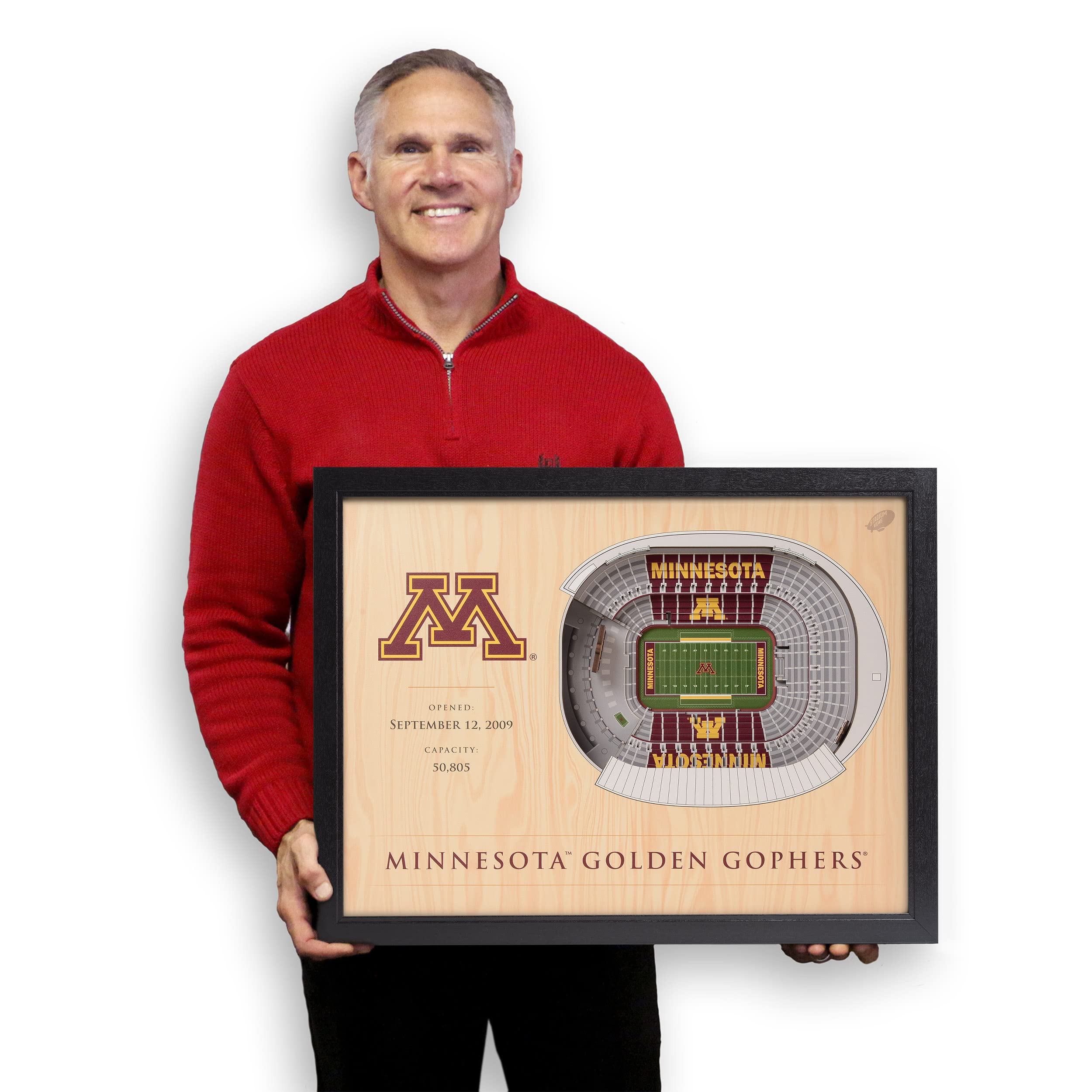 YouTheFan NCAA Minnesota Golden Gophers 25-Layer StadiumViews 3D Wall Art - Huntington Bank Stadium - Sports Collectibles, Sports Memorabilia, Sports Fan Shop, Sports Gifts