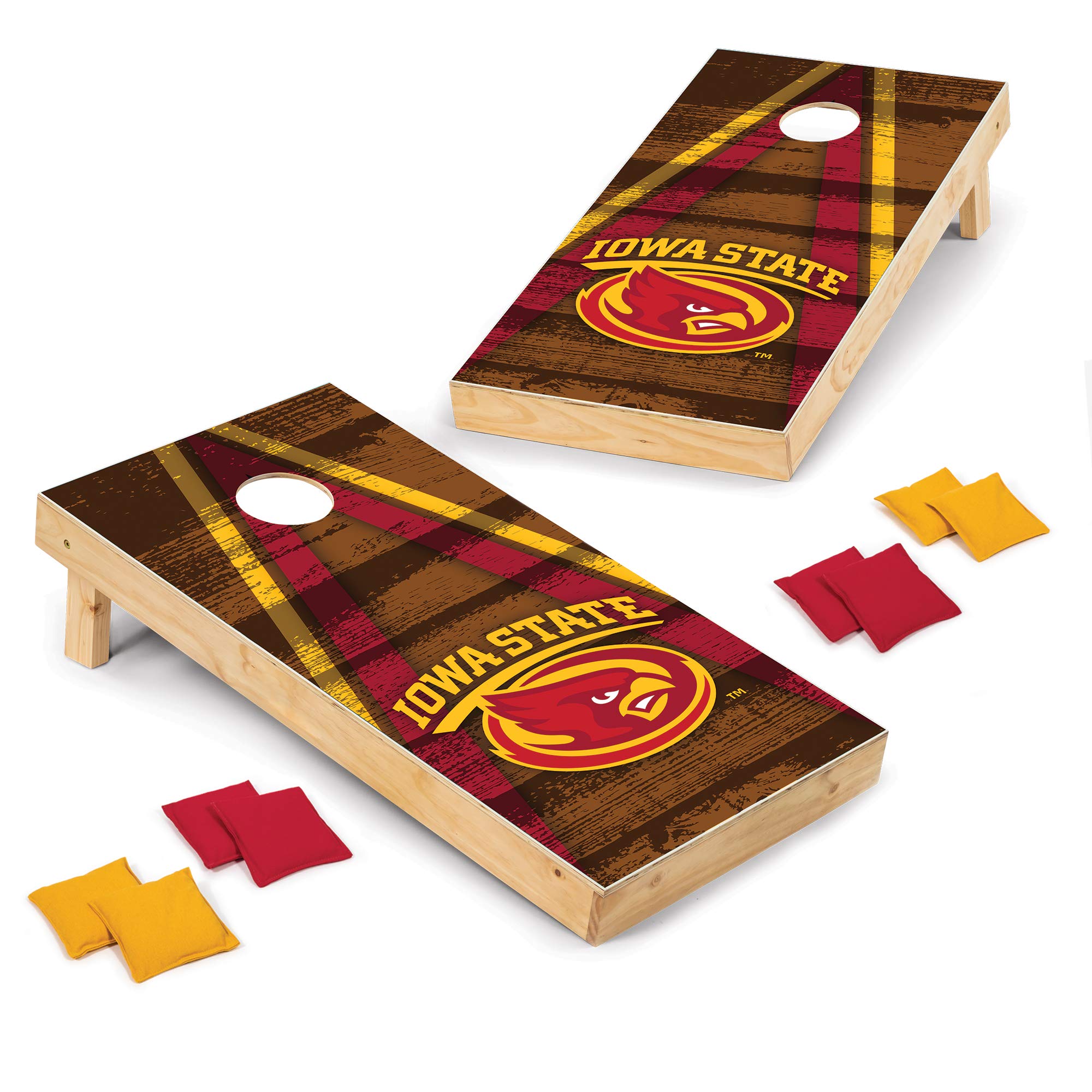 Wild Sports 2' x 4' Wood Tournament Cornhole Set - Direct Printed - Iowa State Cyclones- perfect for Backyard, Beach, Park, Tailgates, Outdoors and Indoors - Sports Collectibles, Sports Memorabilia, Sports Fan Shop, Sports Gifts
