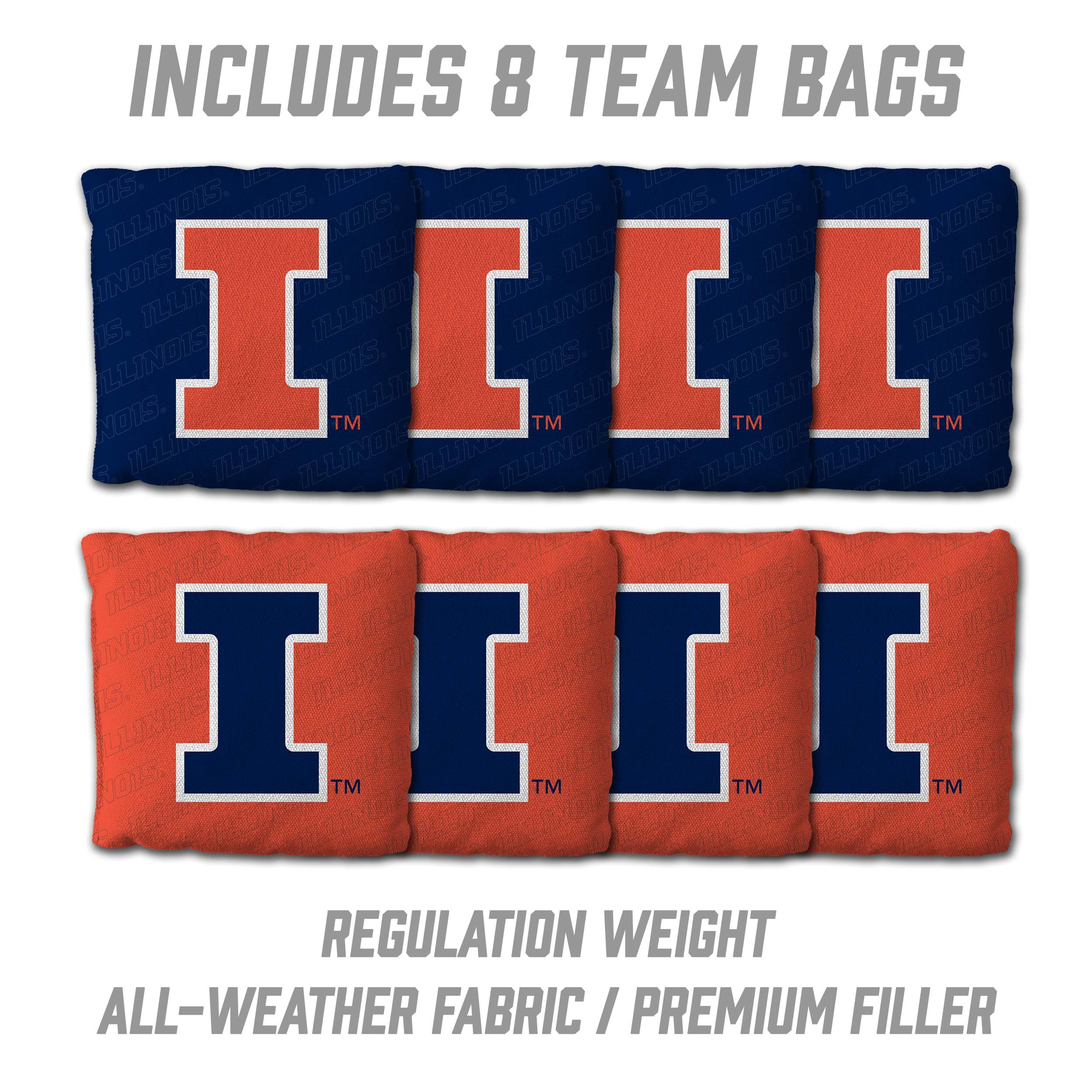 YouTheFan NCAA Illinois Fighting Illini 2’ x 3’ Wood Cornhole Game with Logo Bags - Sports Collectibles, Sports Memorabilia, Sports Fan Shop, Sports Gifts