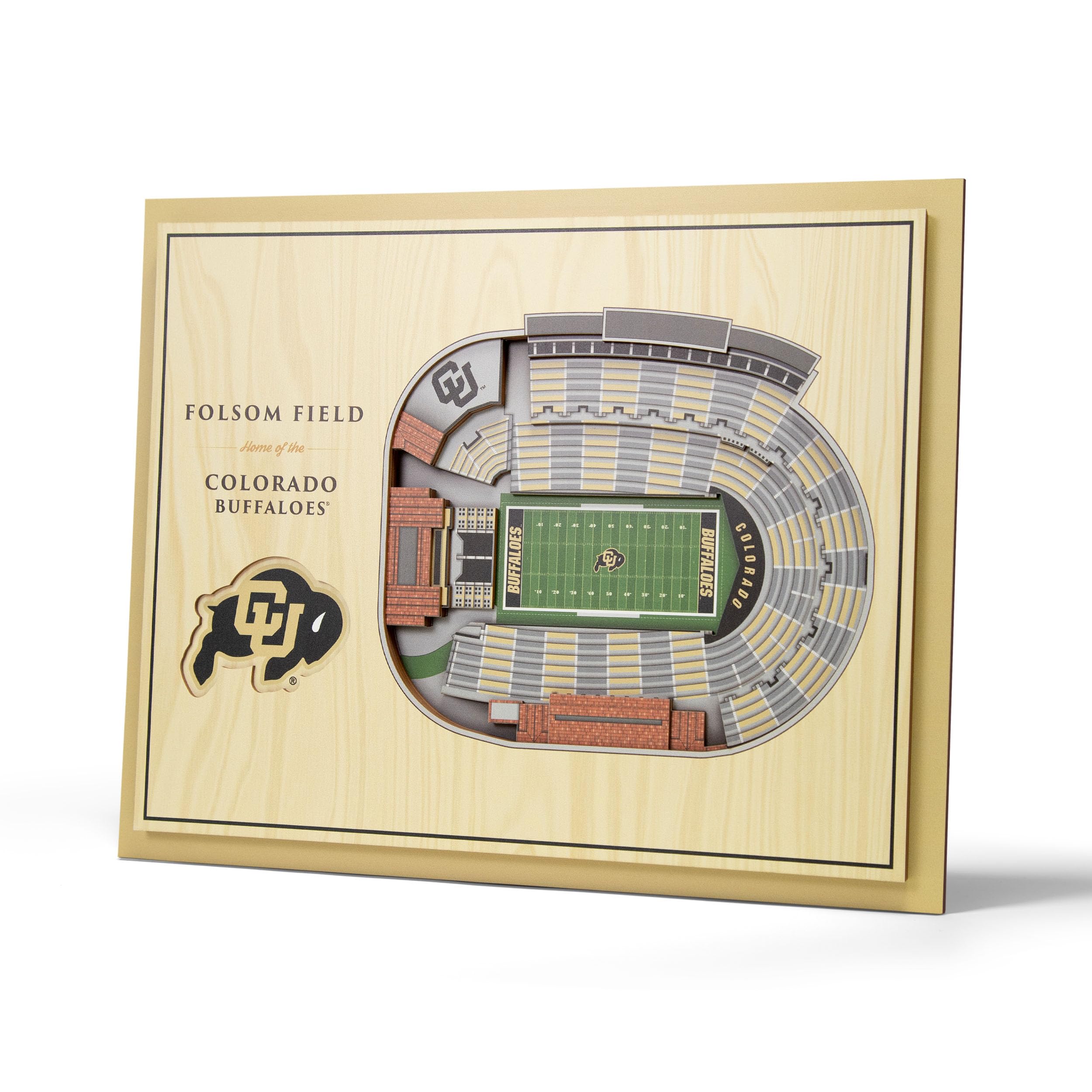 YouTheFan NCAA Colorado Buffaloes 5-Layer StadiumView 3D Wall Art - Folsom Field - Sports Collectibles, Sports Memorabilia, Sports Fan Shop, Sports Gifts
