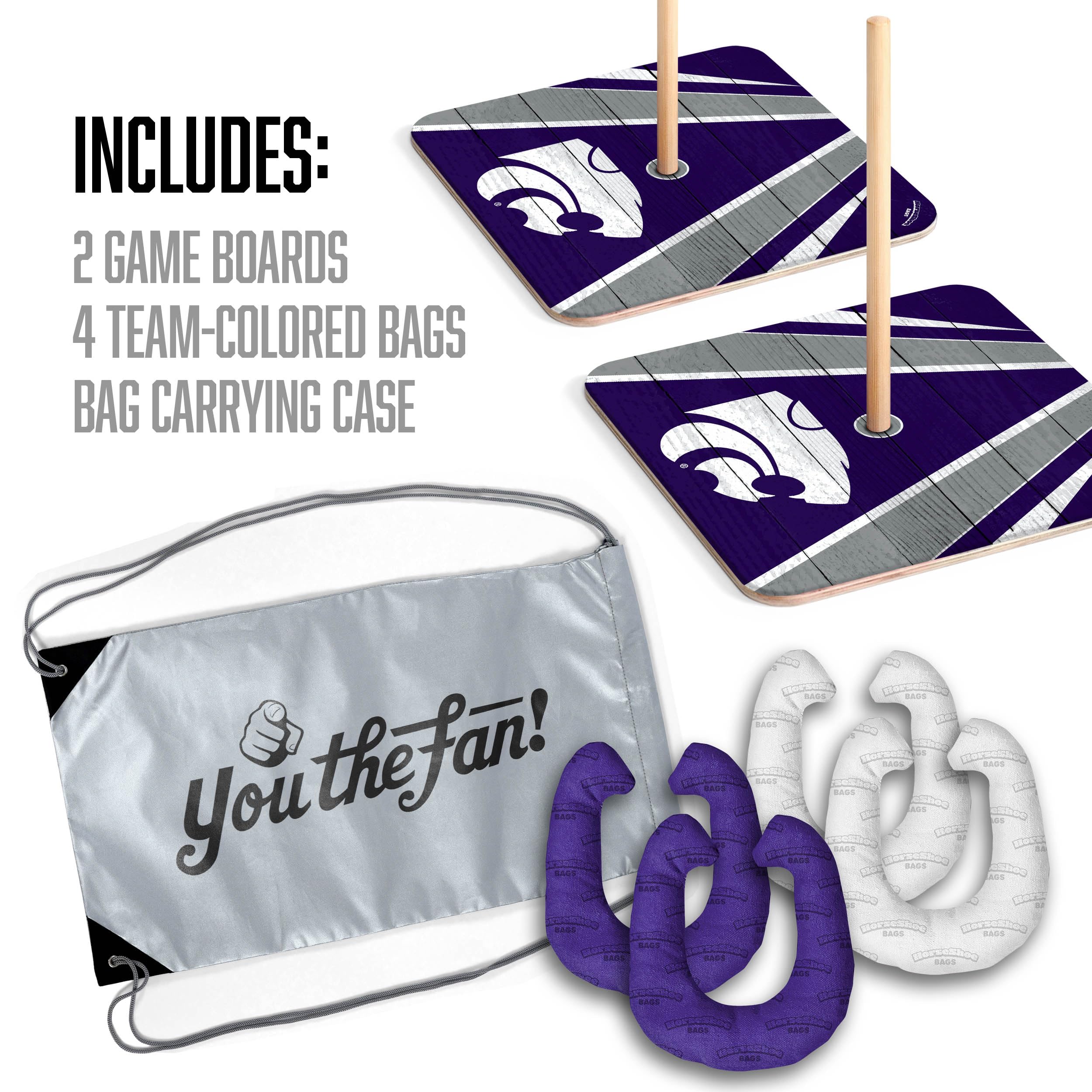 YouTheFan NCAA Kansas State Wildcats Horseshoe Bags - Sports Collectibles, Sports Memorabilia, Sports Fan Shop, Sports Gifts