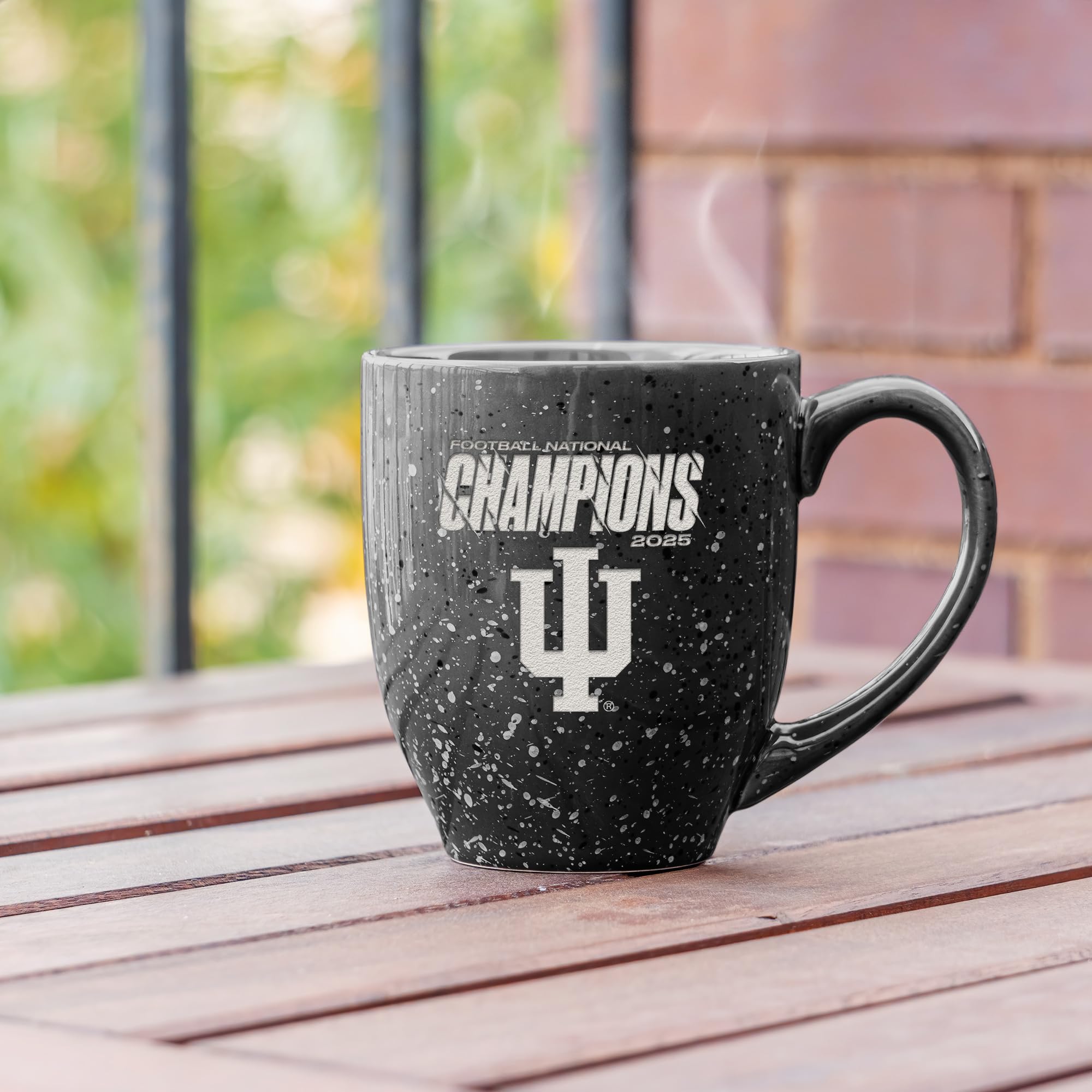 Rico Industries NCAA Indiana Hoosiers 2026 Football National Champions 16 oz Team Color Laser Engraved Speckled Ceramic Coffee Mug - Sports Gifts, Sports Memorabilia, Sports Collectibles, Fan Shop