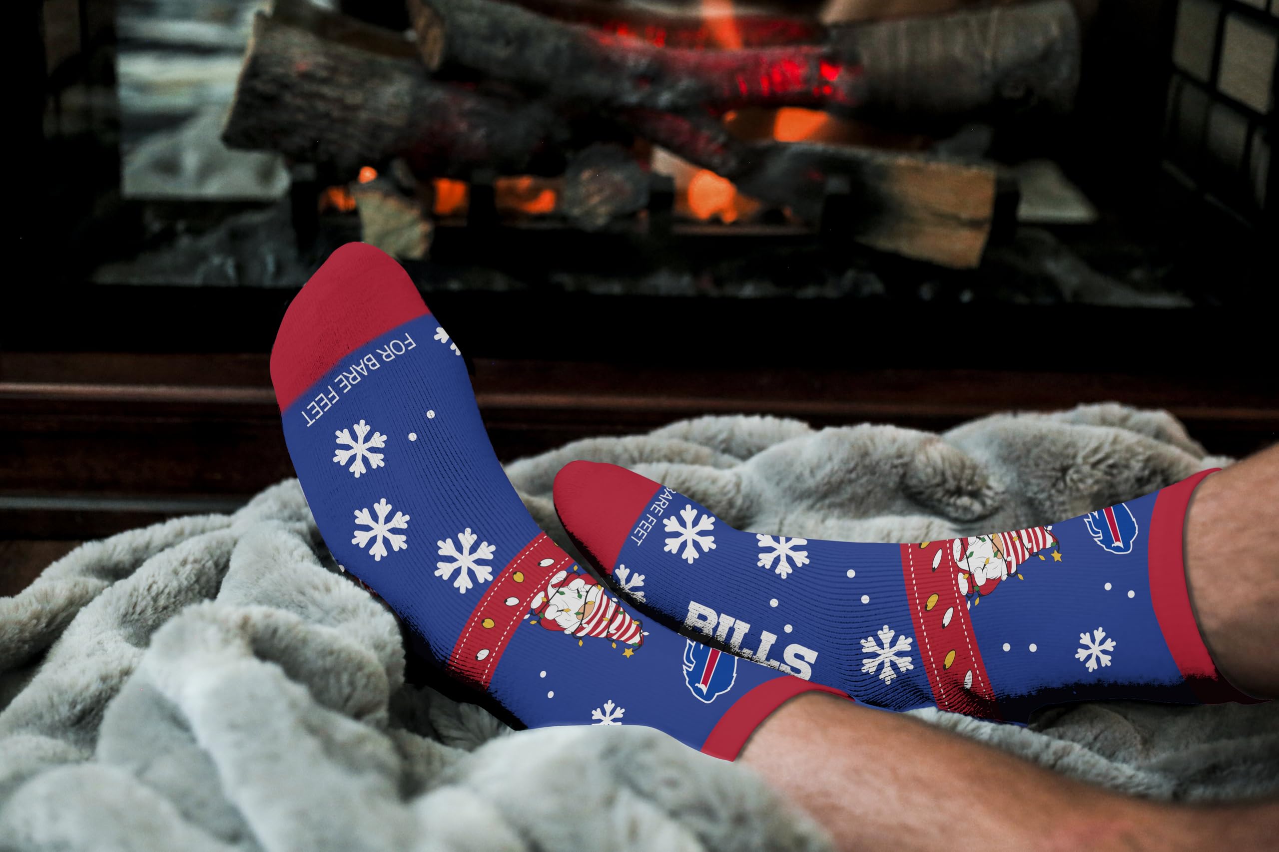 For Bare Feet NFL BUFFALO BILLS Holiday Sweater Gnome Team Colors Large - Sports Gifts, Sports Memorabilia, Sports Collectibles, Fan Shop