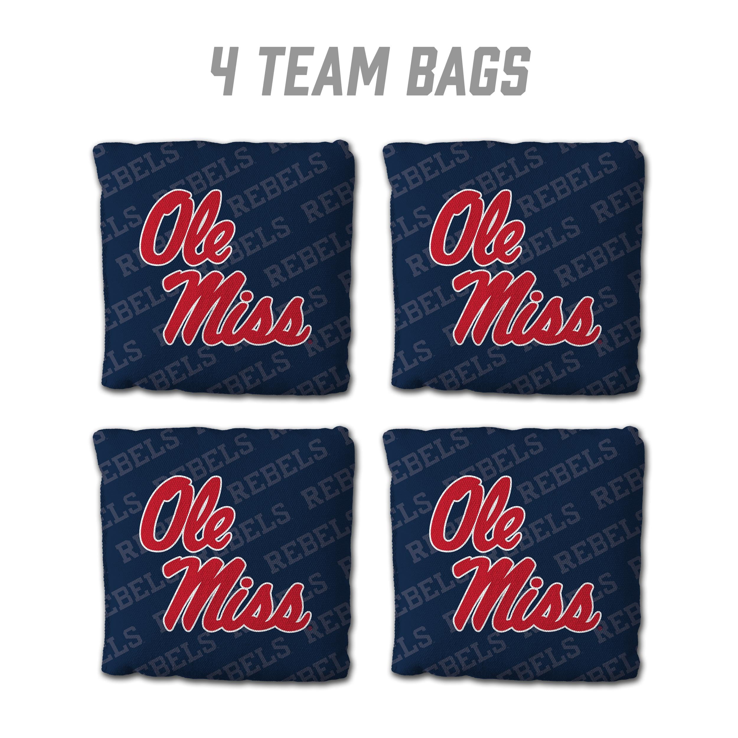 YouTheFan NCAA Mississippi Rebels Cornhole Bags - 4PK - Blue - Sports Collectibles, Sports Memorabilia, Sports Fan Shop, Sports Gifts