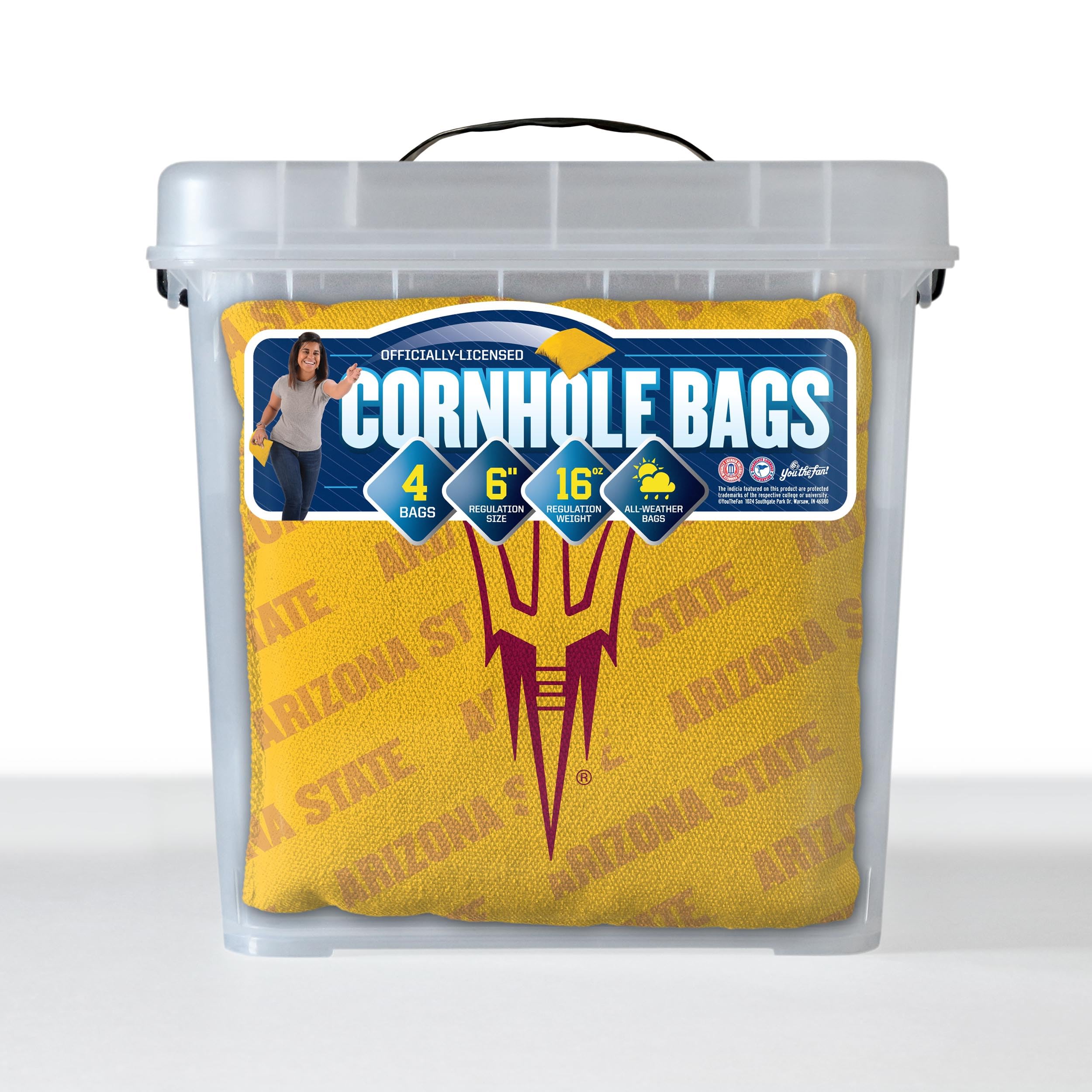 YouTheFan NCAA Arizona State Sun Devils Cornhole Bags - 4PK - Yellow - Sports Collectibles, Sports Memorabilia, Sports Fan Shop, Sports Gifts
