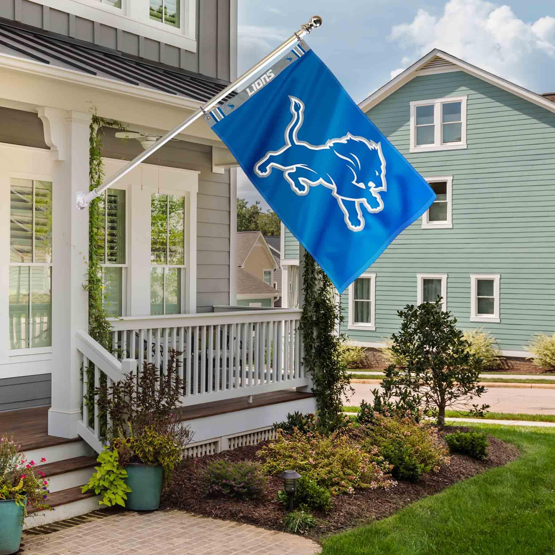 WinCraft Detroit Lions Printed Header 3x5 Foot Banner Flag - Sports Collectibles, Sports Memorabilia, Sports Fan Shop, Sports Gifts