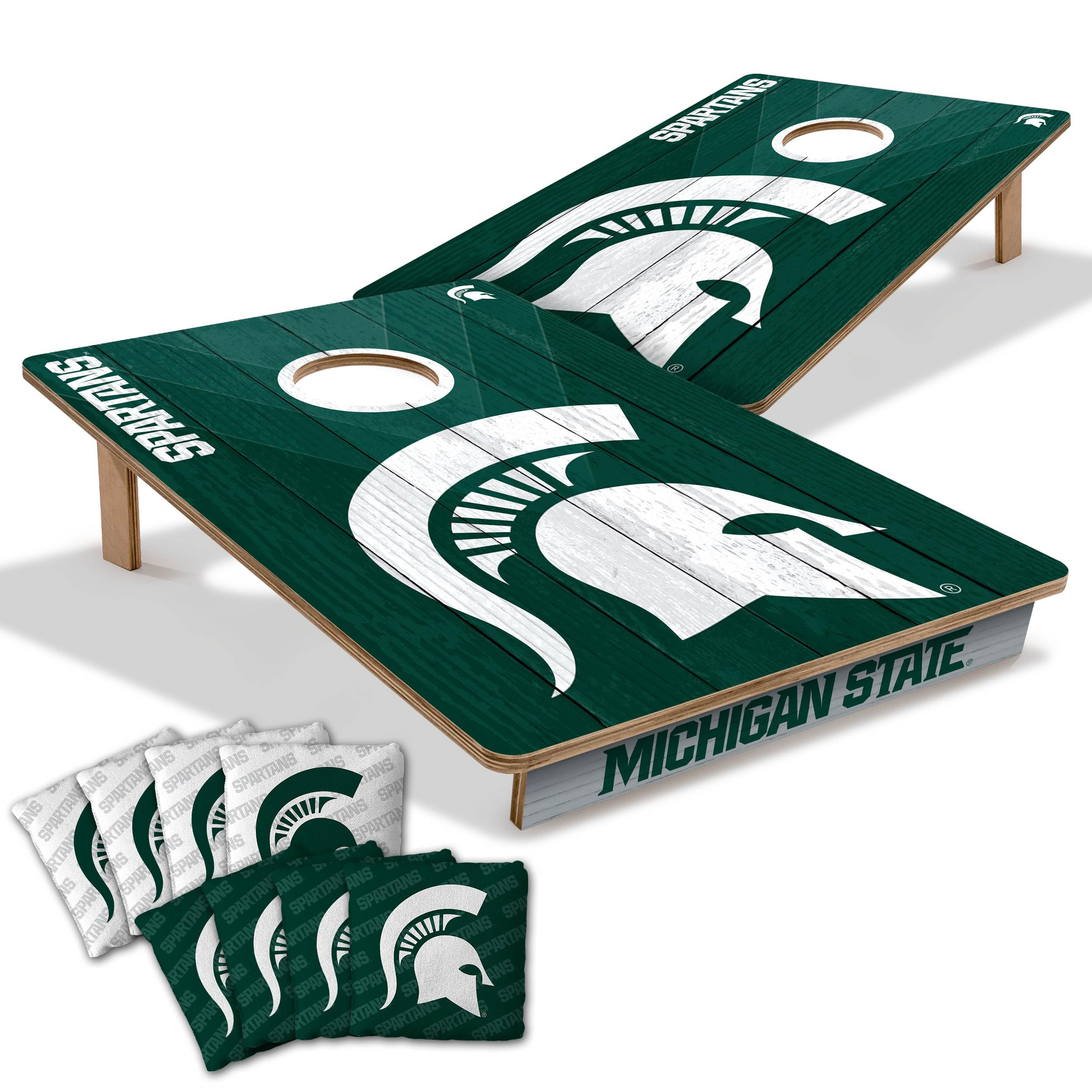 YouTheFan NCAA Michigan State Spartans 2’ x 3’ Wood Cornhole Game with Logo Bags - Sports Collectibles, Sports Memorabilia, Sports Fan Shop, Sports Gifts