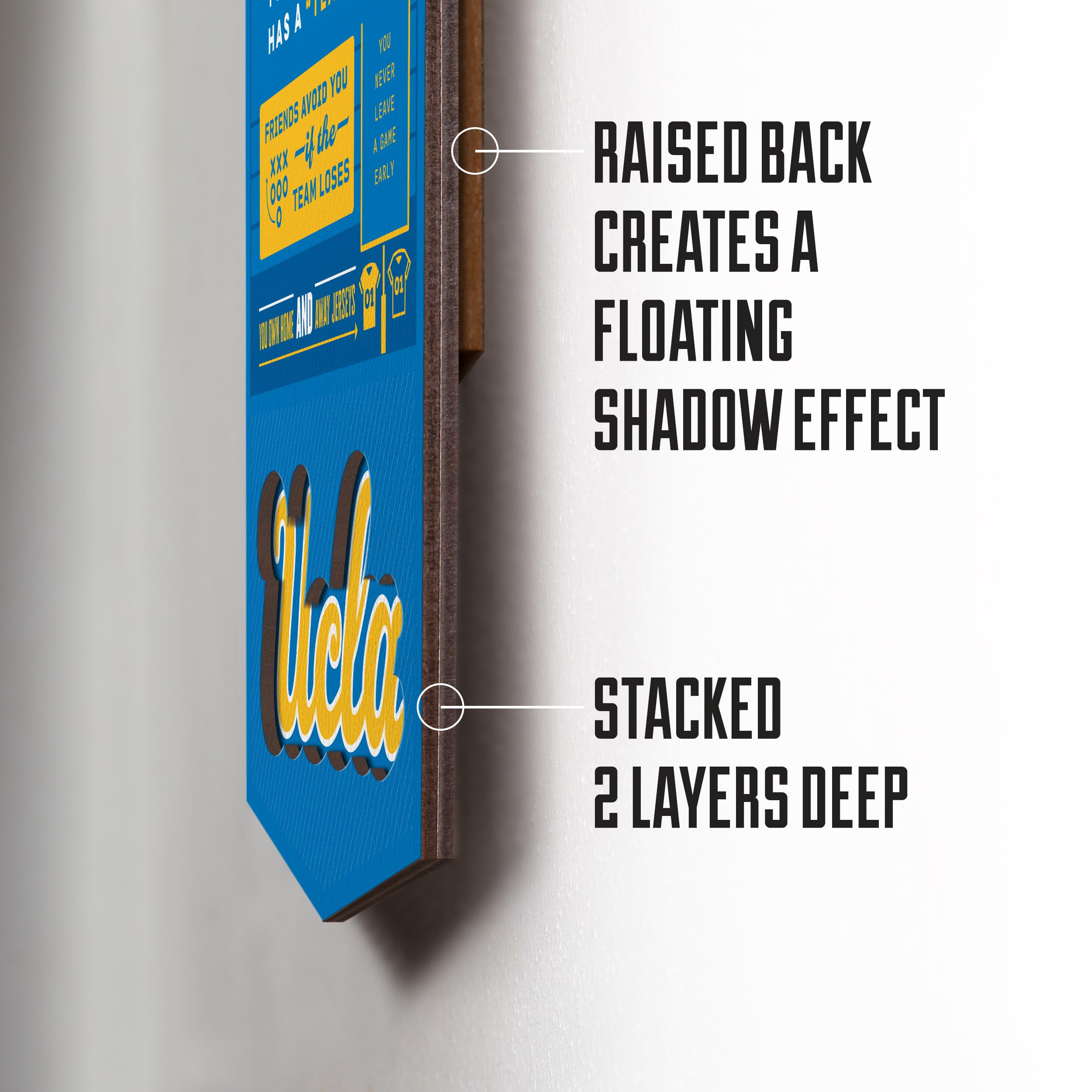 YouTheFan Officially-licensed NCAA UCLA Bruins 6x19 Top 10 Signs Banner - humorous descriptions - fun sports fan phrases, original design, indoor team wall decor fan gift - Sports Collectibles, Sports Memorabilia, Sports Fan Shop, Sports Gifts