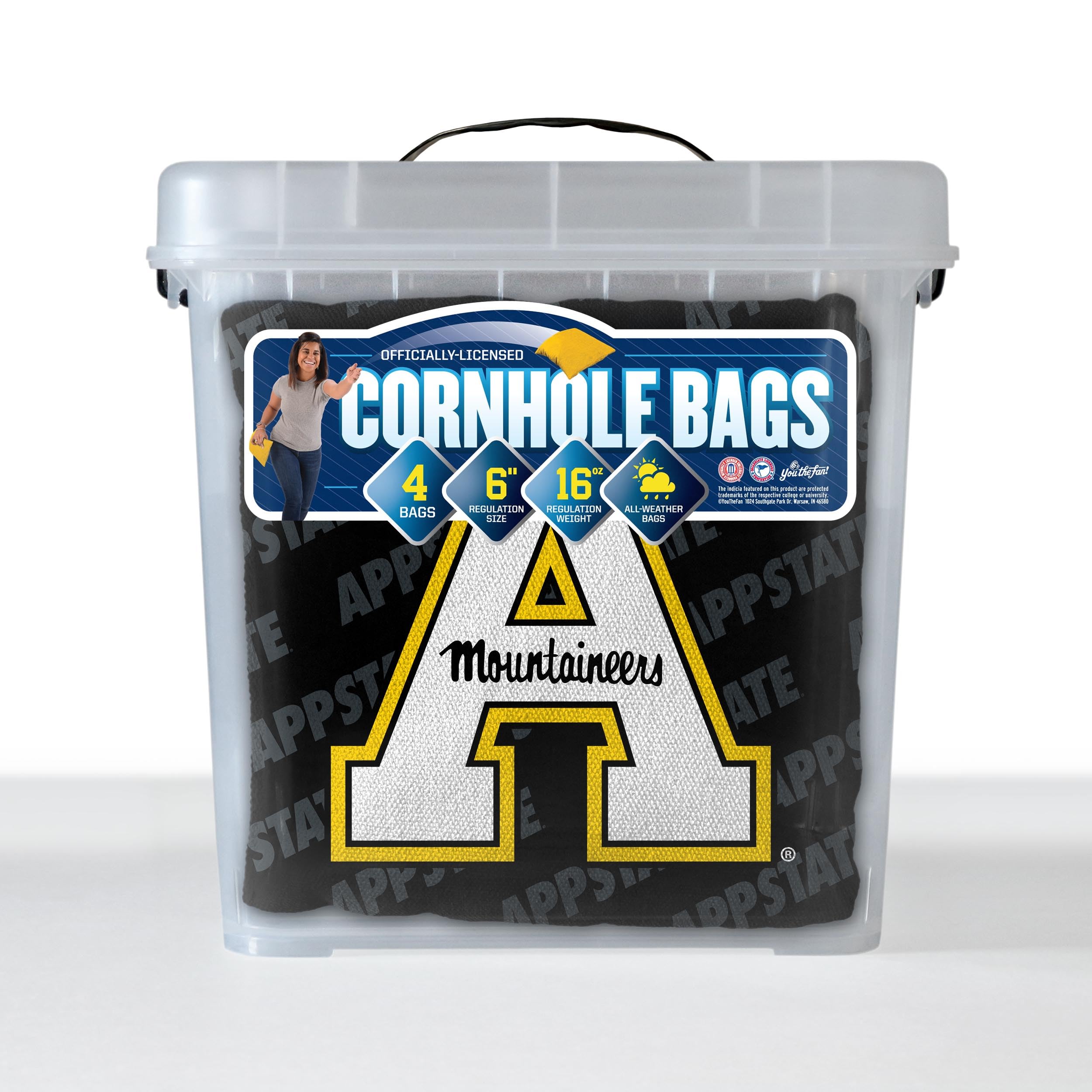 YouTheFan NCAA Appalachian State Mountaineers Cornhole Bags - 4PK - Black - Sports Collectibles, Sports Memorabilia, Sports Fan Shop, Sports Gifts
