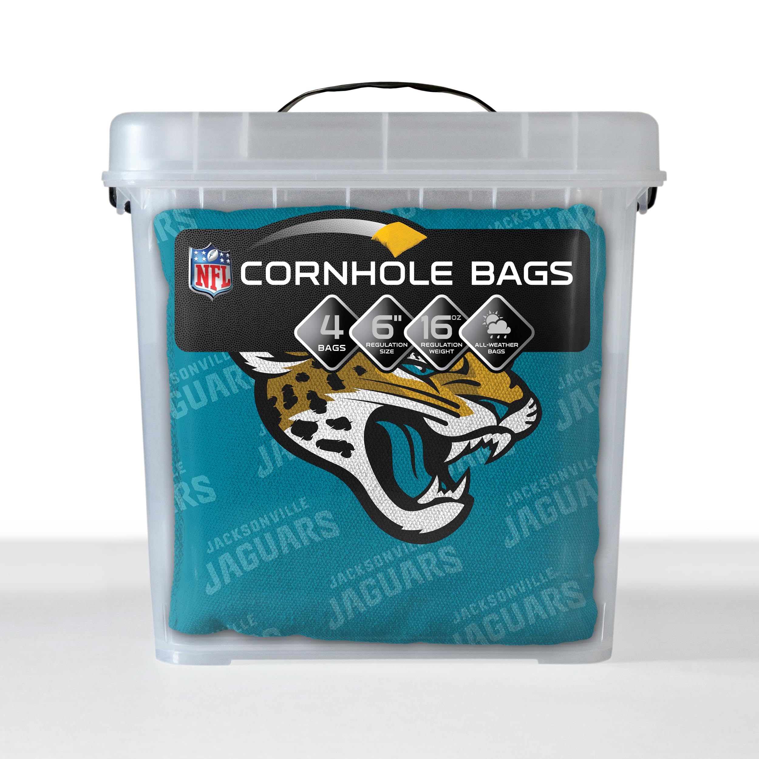 YouTheFan NFL Jacksonville Jaguars Cornhole Bags - 4PK - Teal - Sports Collectibles, Sports Memorabilia, Sports Fan Shop, Sports Gifts