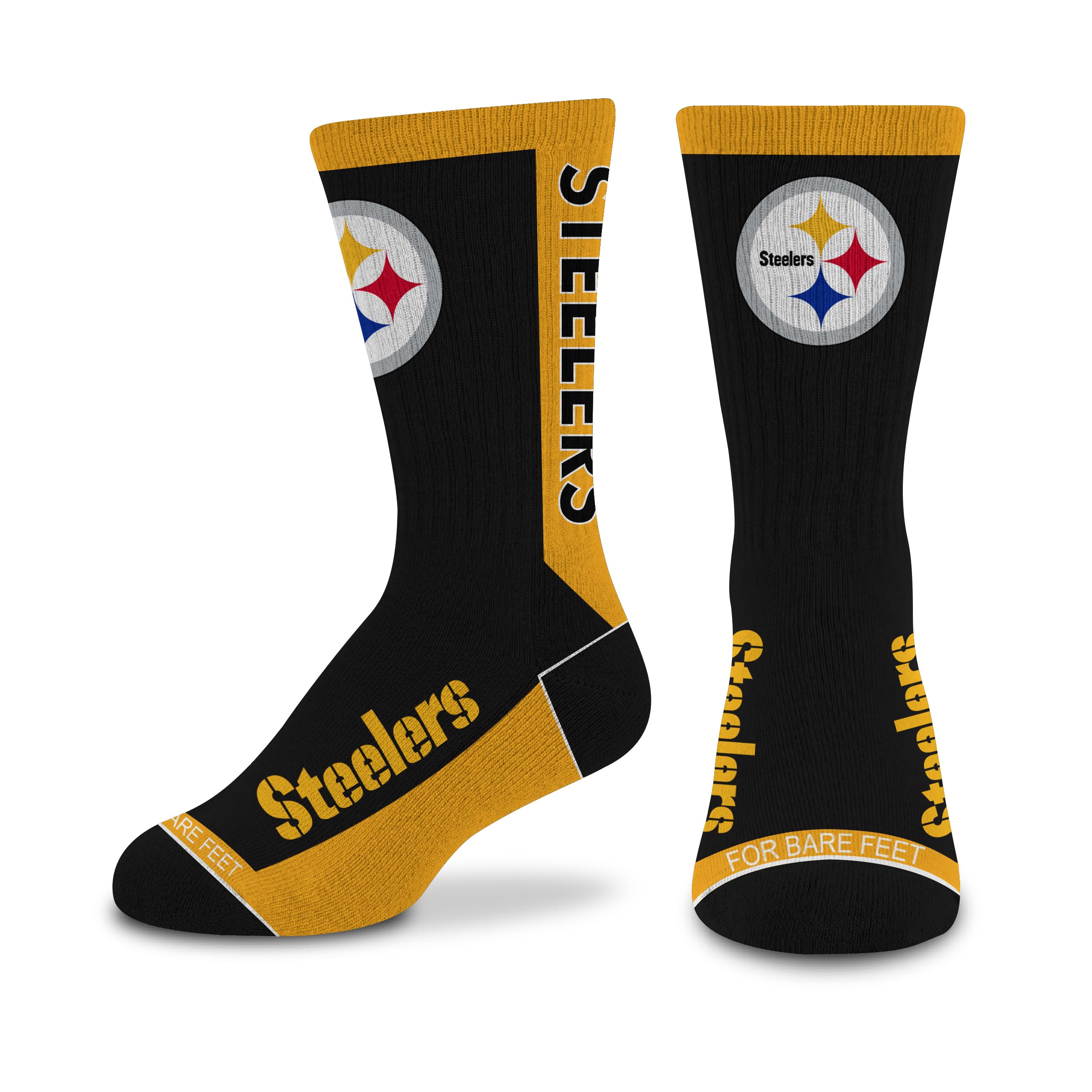 For Bare Feet NFL PITTSBURGH STEELERS MVP Crew Sock Team Color Youth - Sports Gifts, Sports Memorabilia, Sports Collectibles, Fan Shop