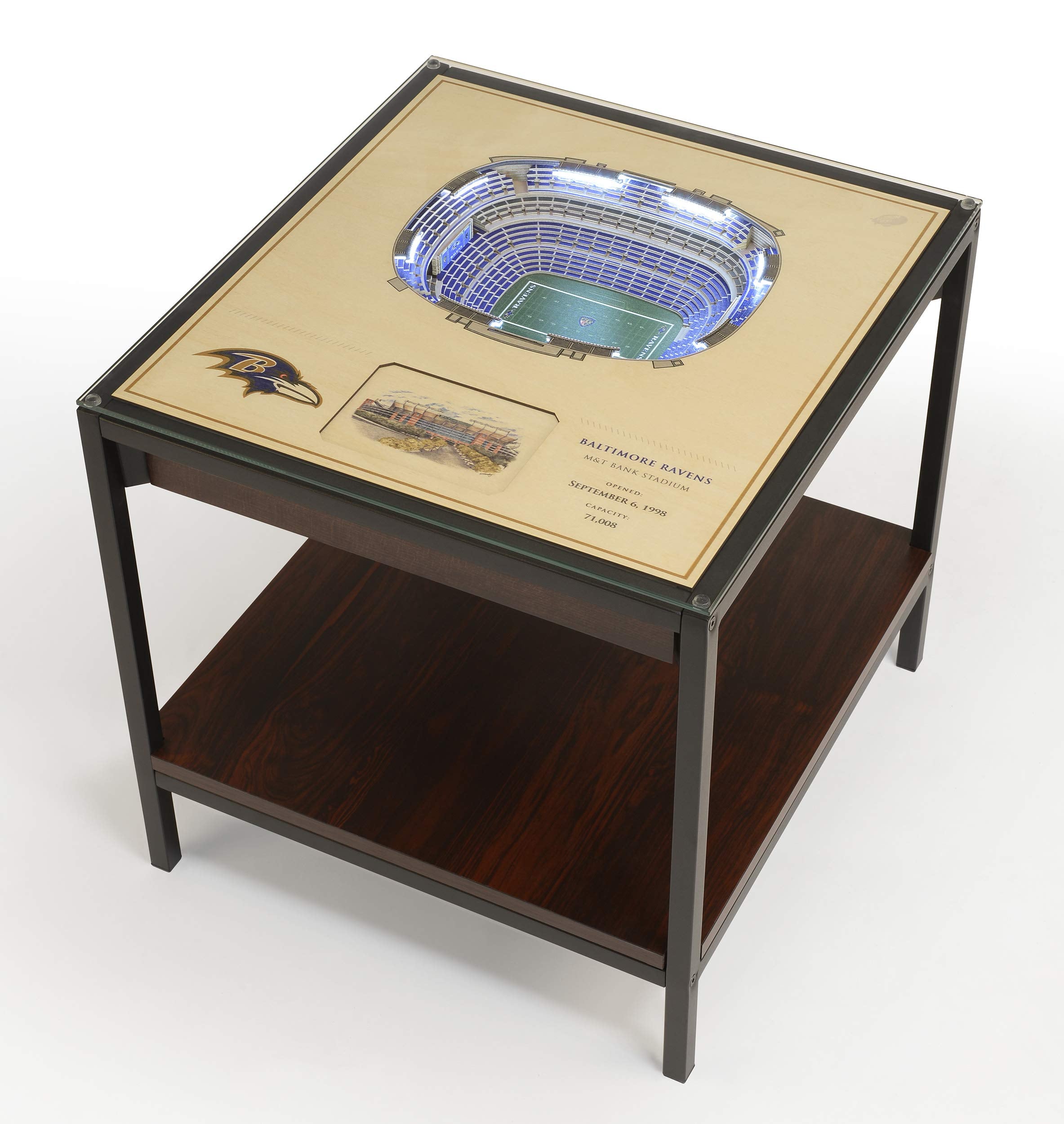YouTheFan NFL Baltimore Ravens 25-Layer StadiumView Lighted End Table - Sports Collectibles, Sports Memorabilia, Sports Fan Shop, Sports Gifts