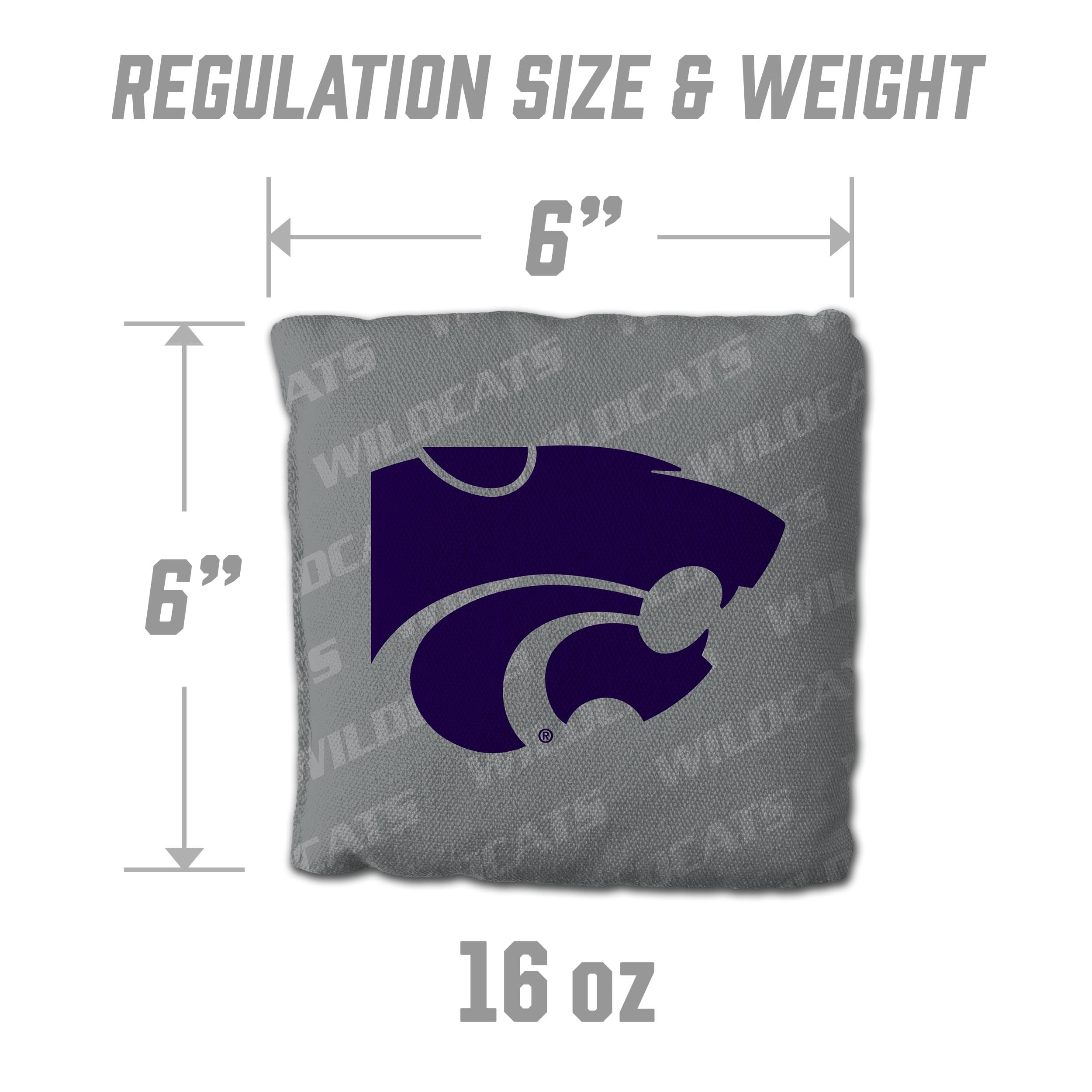 YouTheFan NCAA Kansas State Wildcats Cornhole Bags - 4PK - Grey - Sports Collectibles, Sports Memorabilia, Sports Fan Shop, Sports Gifts