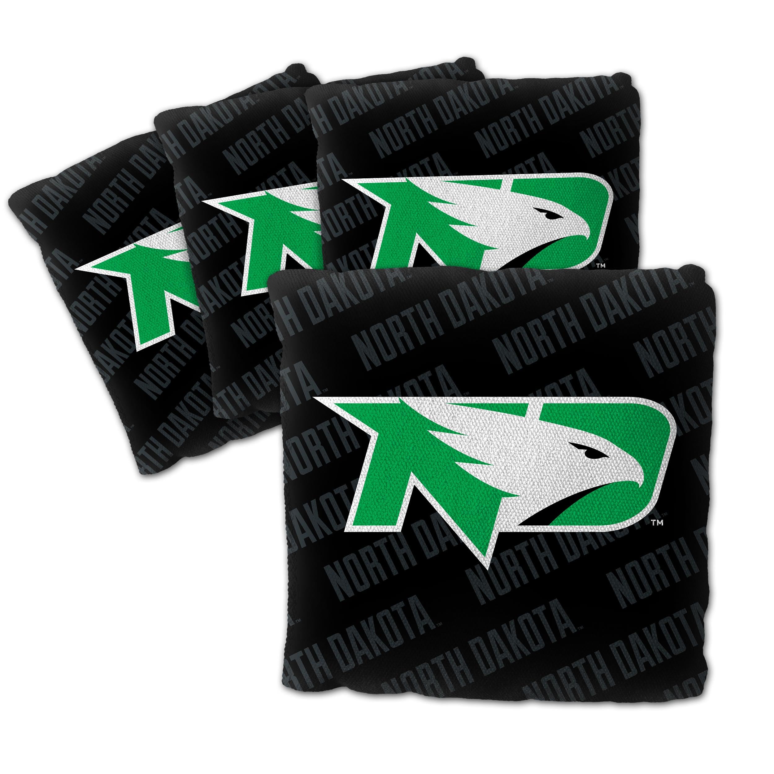 YouTheFan NCAA North Dakota Fighting Hawk Cornhole Bags - 4PK - Black - Sports Collectibles, Sports Memorabilia, Sports Fan Shop, Sports Gifts