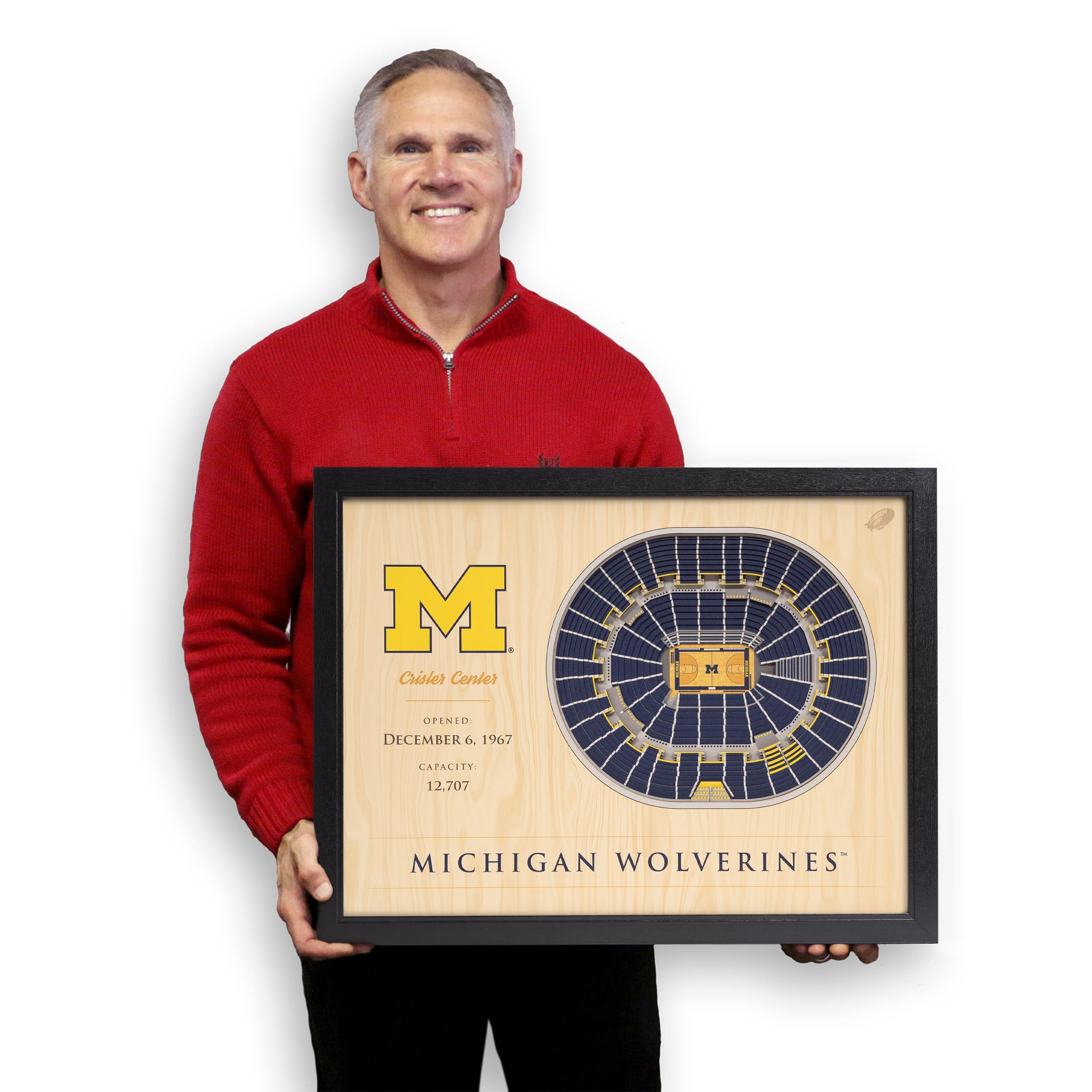 YouTheFan NCAA Michigan Wolverines 25-Layer StadiumViews 3D Wall Art - Crisler Center - Sports Collectibles, Sports Memorabilia, Sports Fan Shop, Sports Gifts