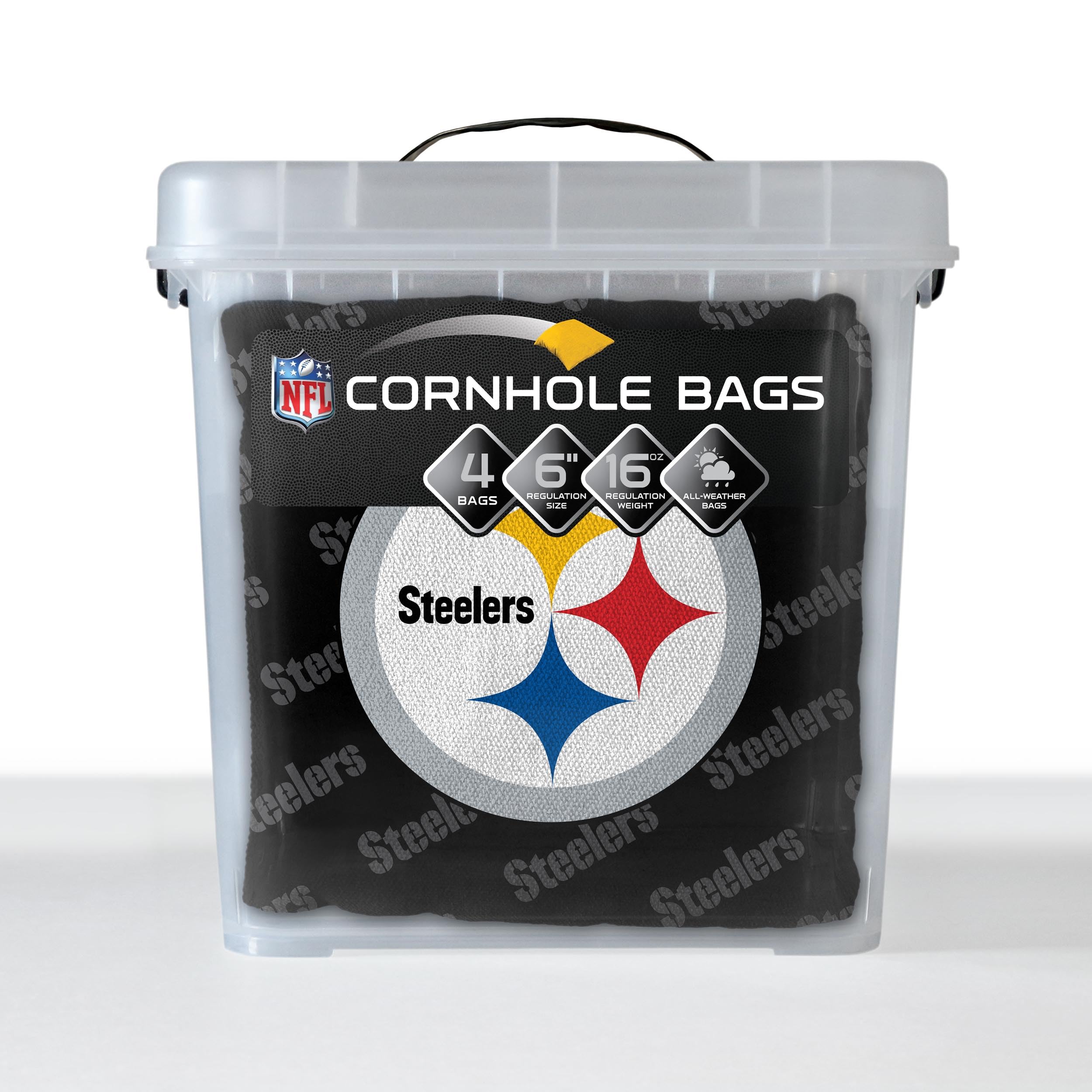 YouTheFan NFL Pittsburgh Steelers Cornhole Bags - 4PK - Black - Sports Collectibles, Sports Memorabilia, Sports Fan Shop, Sports Gifts